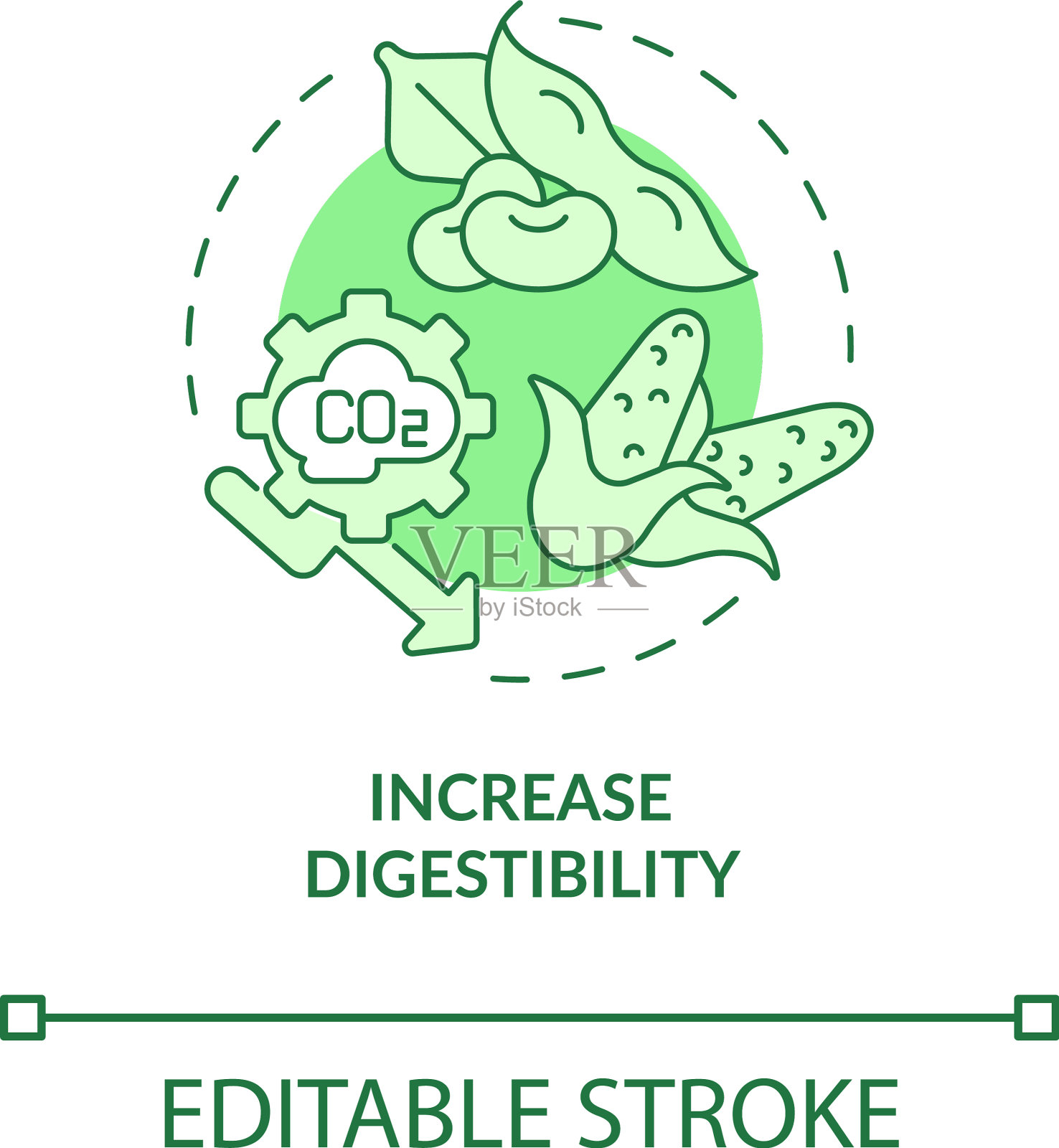 增加消化率绿色概念图标插画图片素材