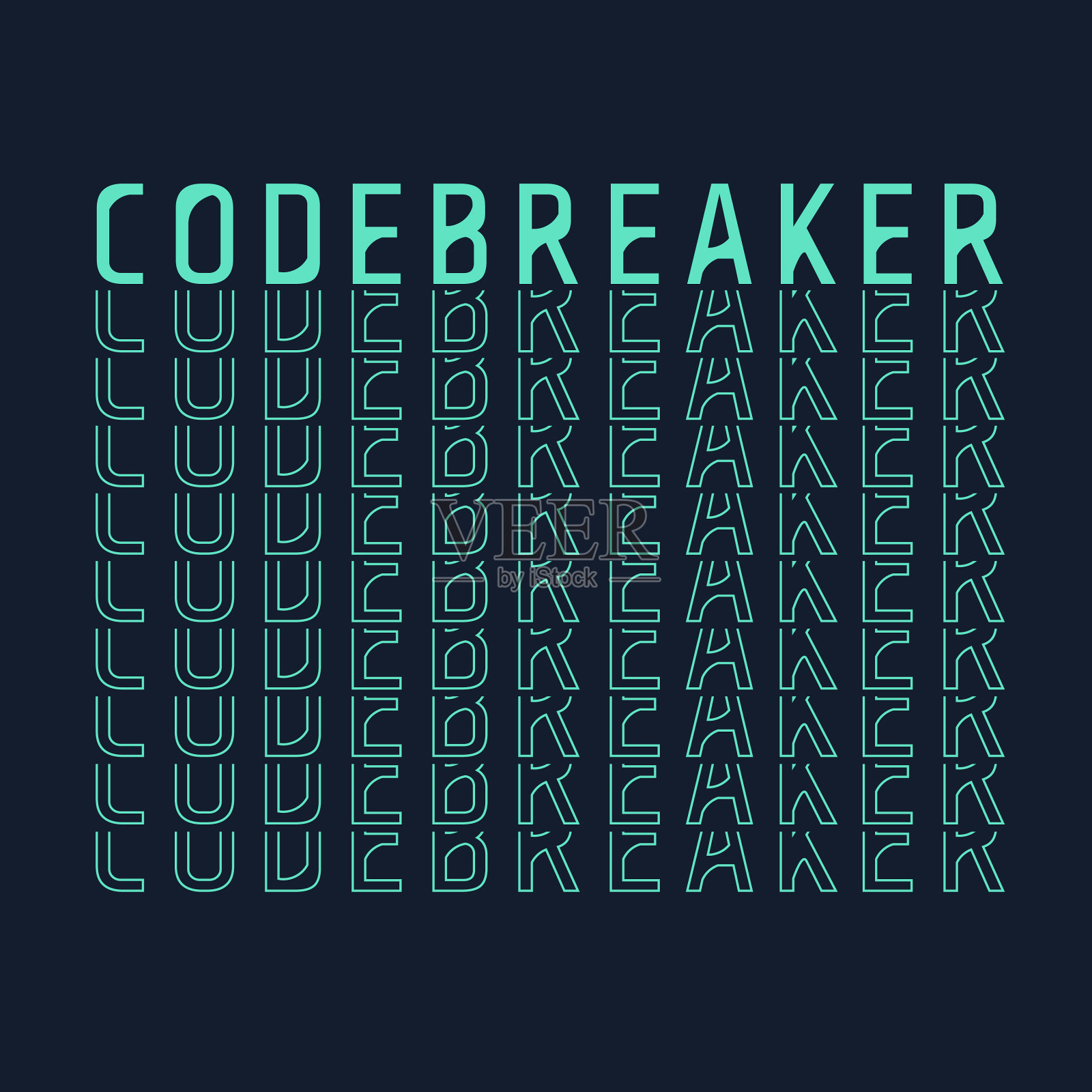 密码破解者重复字海报插画图片素材