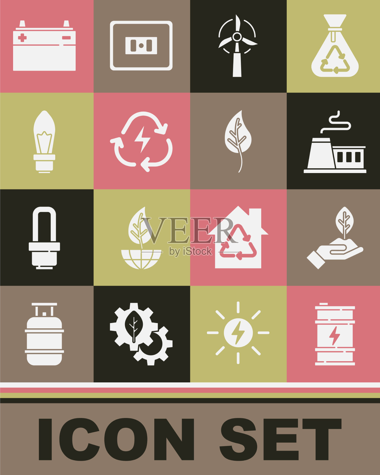 集生物燃料桶厂在手厂风图标素材