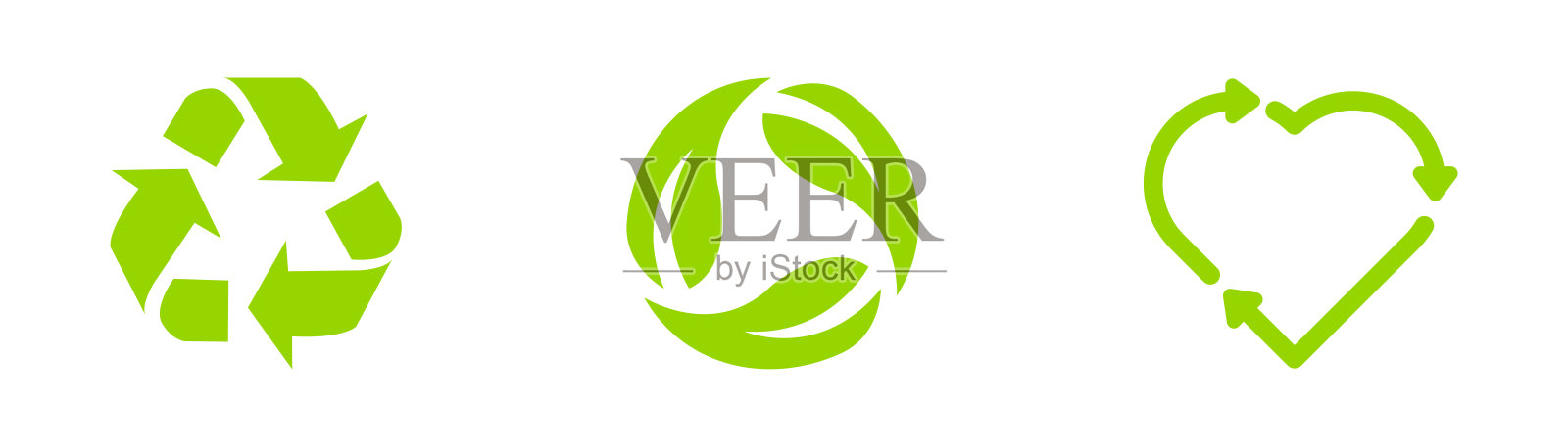 回收图标集合。矢量库存回收标志。插画图片素材