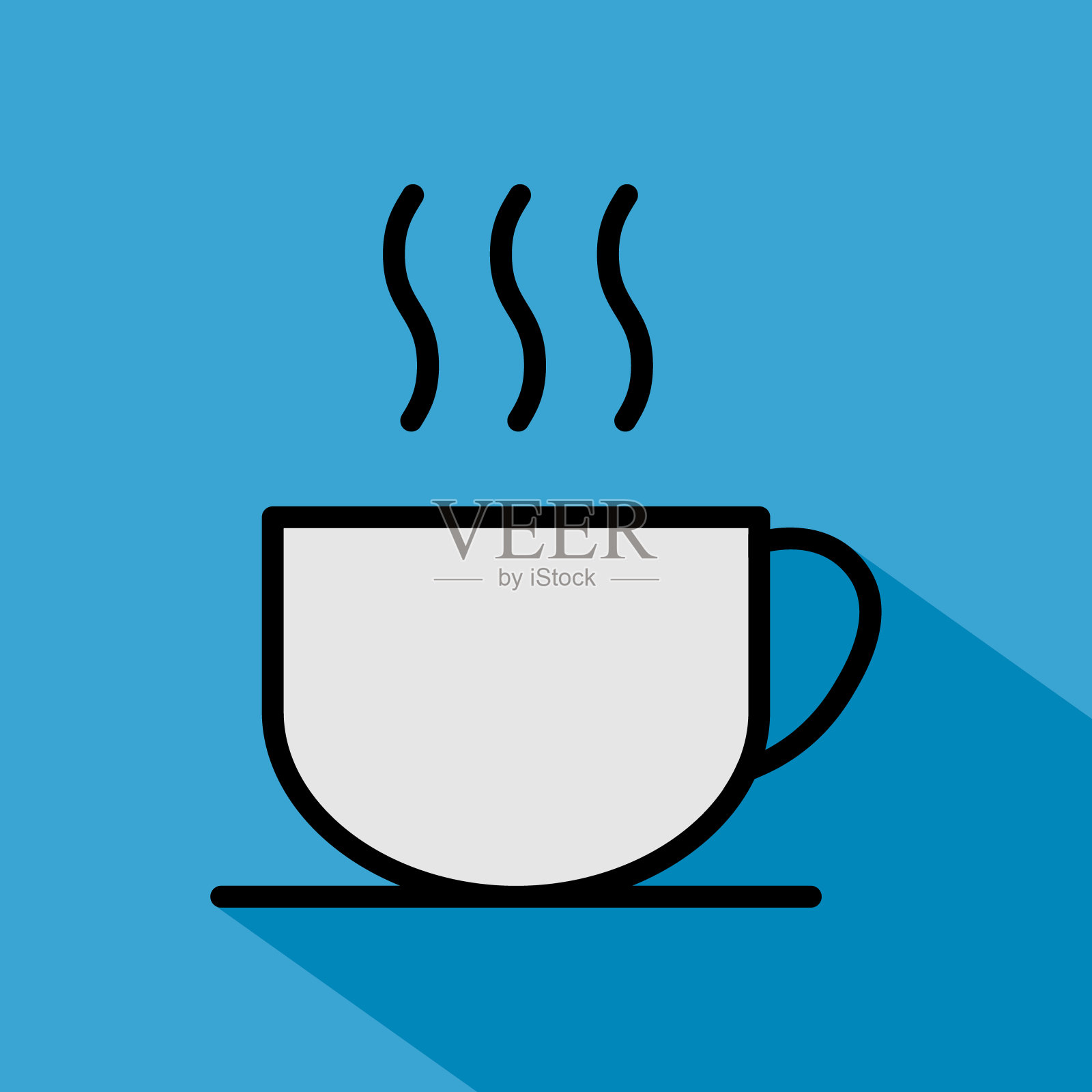 咖啡图标,早餐喝咖啡,卡布奇诺,热简单孤立插图,矢量线插画图片素材