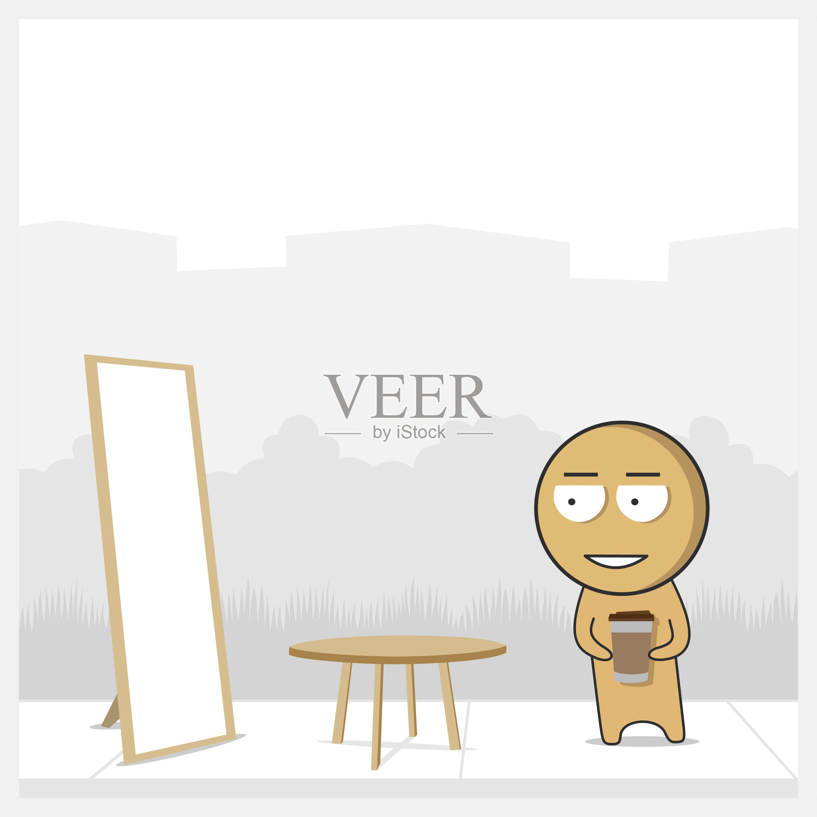 人喝咖啡插画图片素材