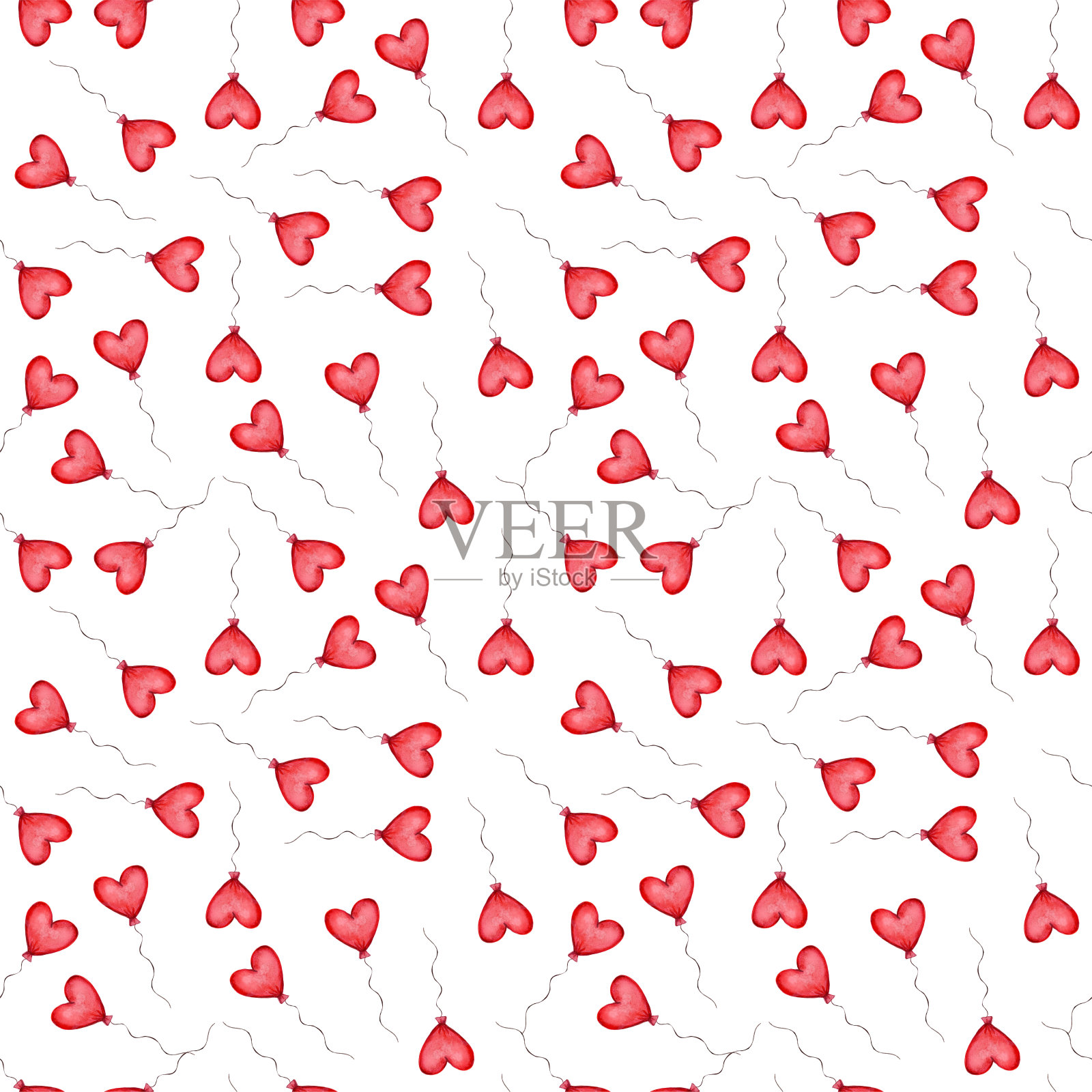 心形气球图案。情人节模式插画图片素材