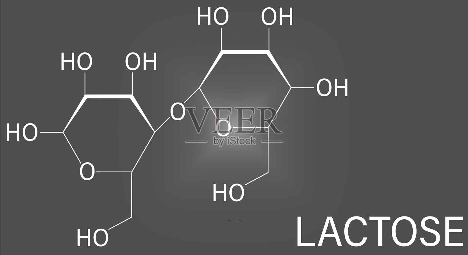乳糖糖分子骨架配方插画图片素材