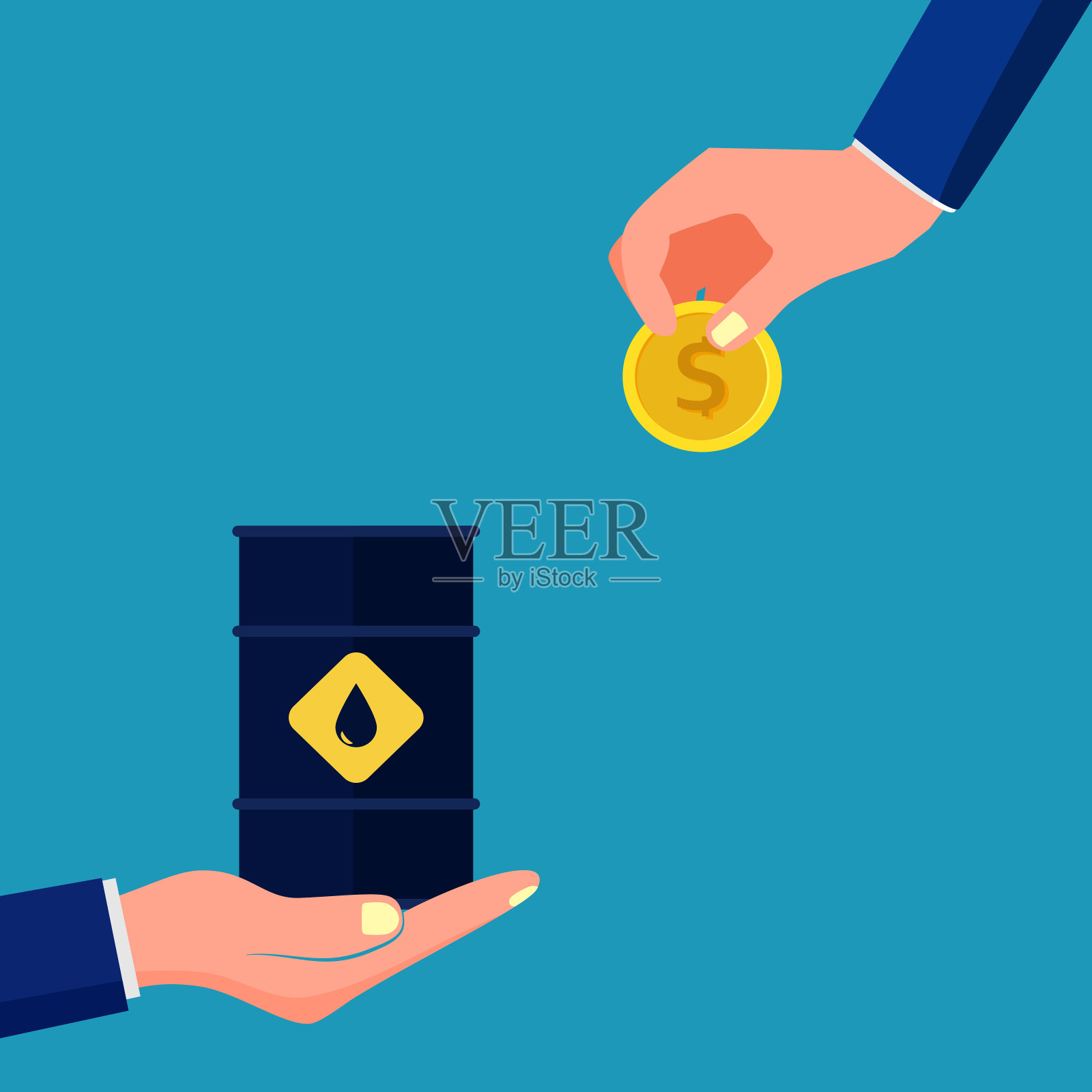 石油交易。燃料的投资。石油基金。商业和投资概念矢量插图插画图片素材