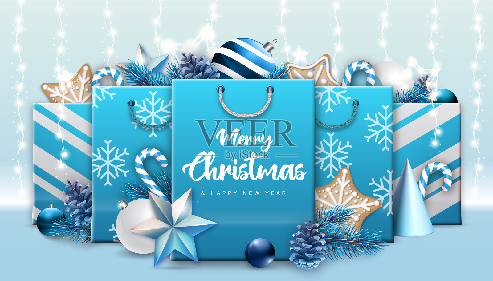 圣诞快乐,新年快乐海报插画图片素材