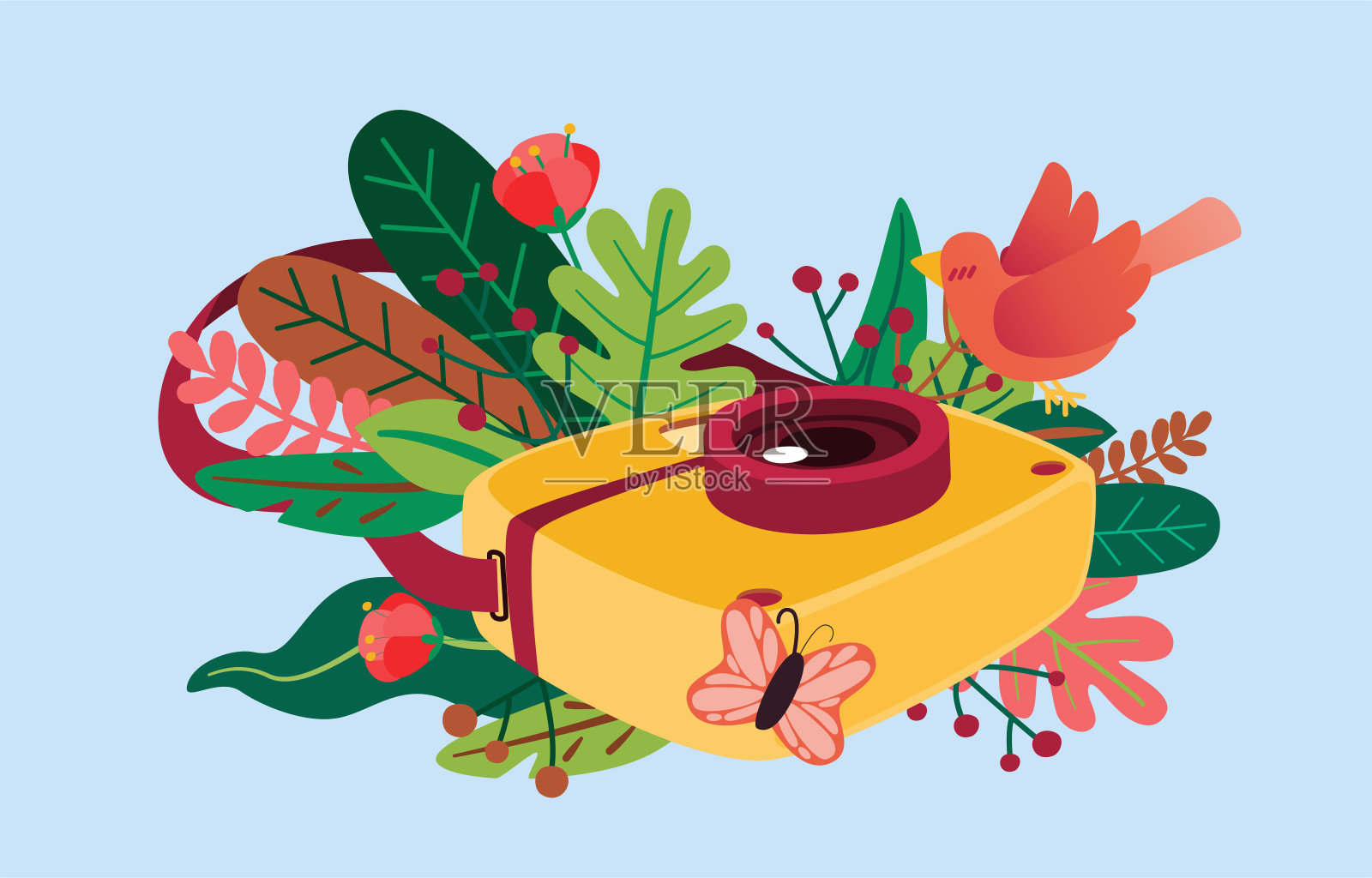 相机和自然插图矢量插画图片素材