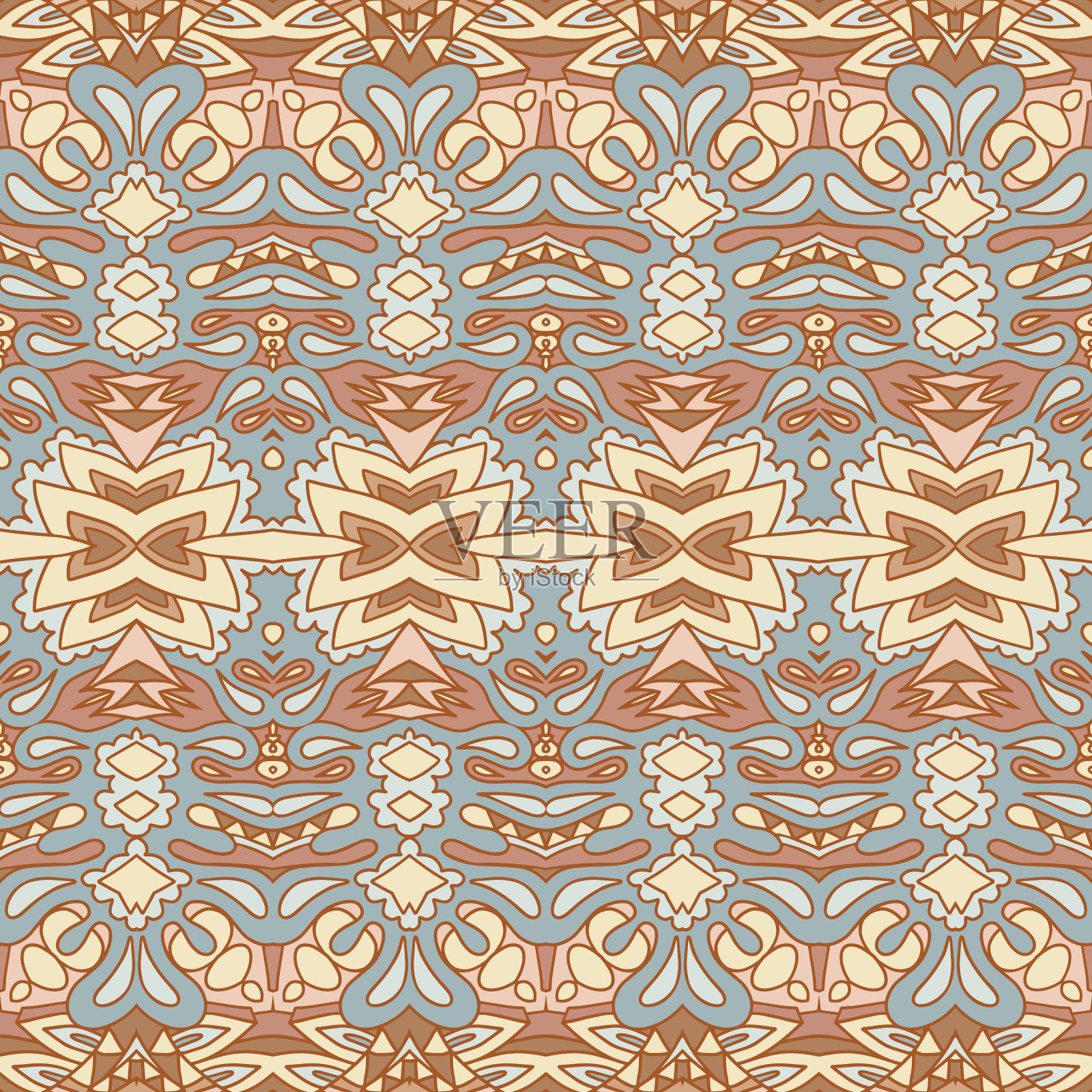 无缝图案非洲艺术蜡染伊卡特民族插画图片素材