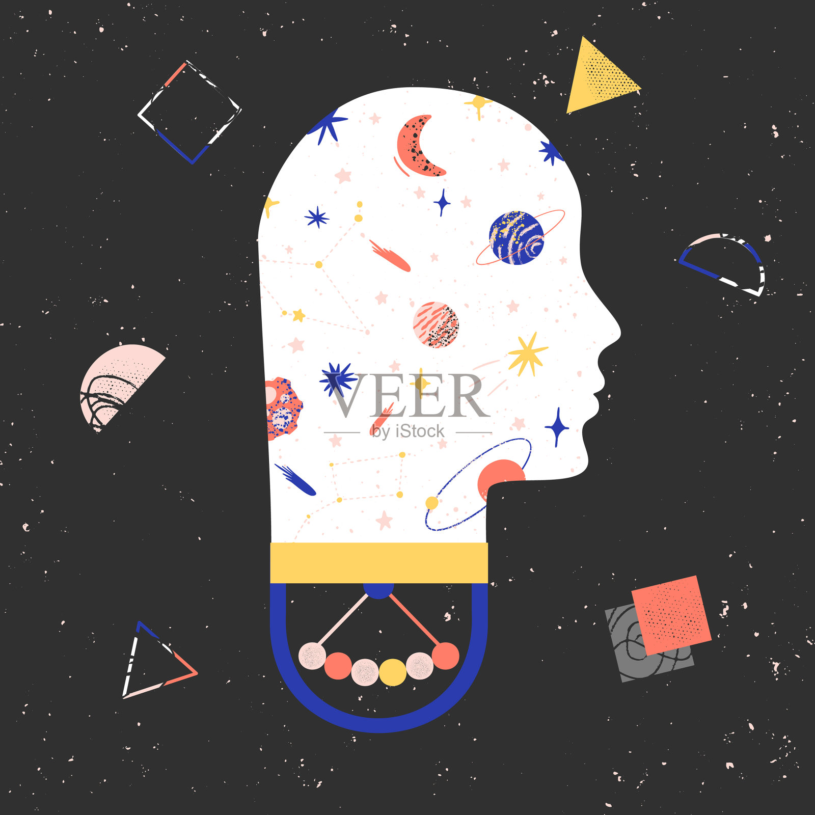 心理健康概念心理平衡抽象插画图片素材