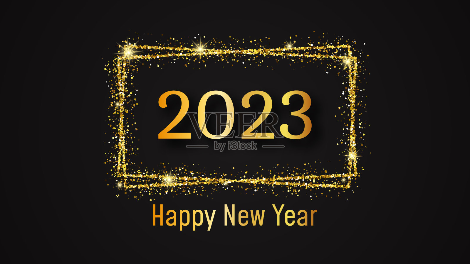 2023新年快乐黄金背景插画图片素材