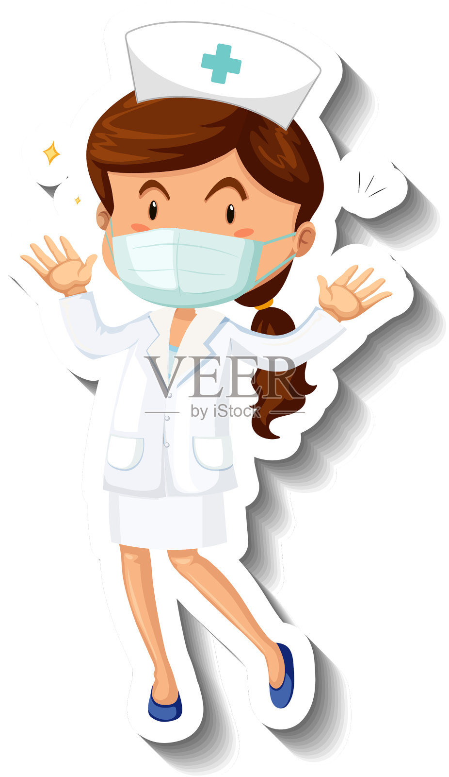 女护士卡通形象设计元素图片