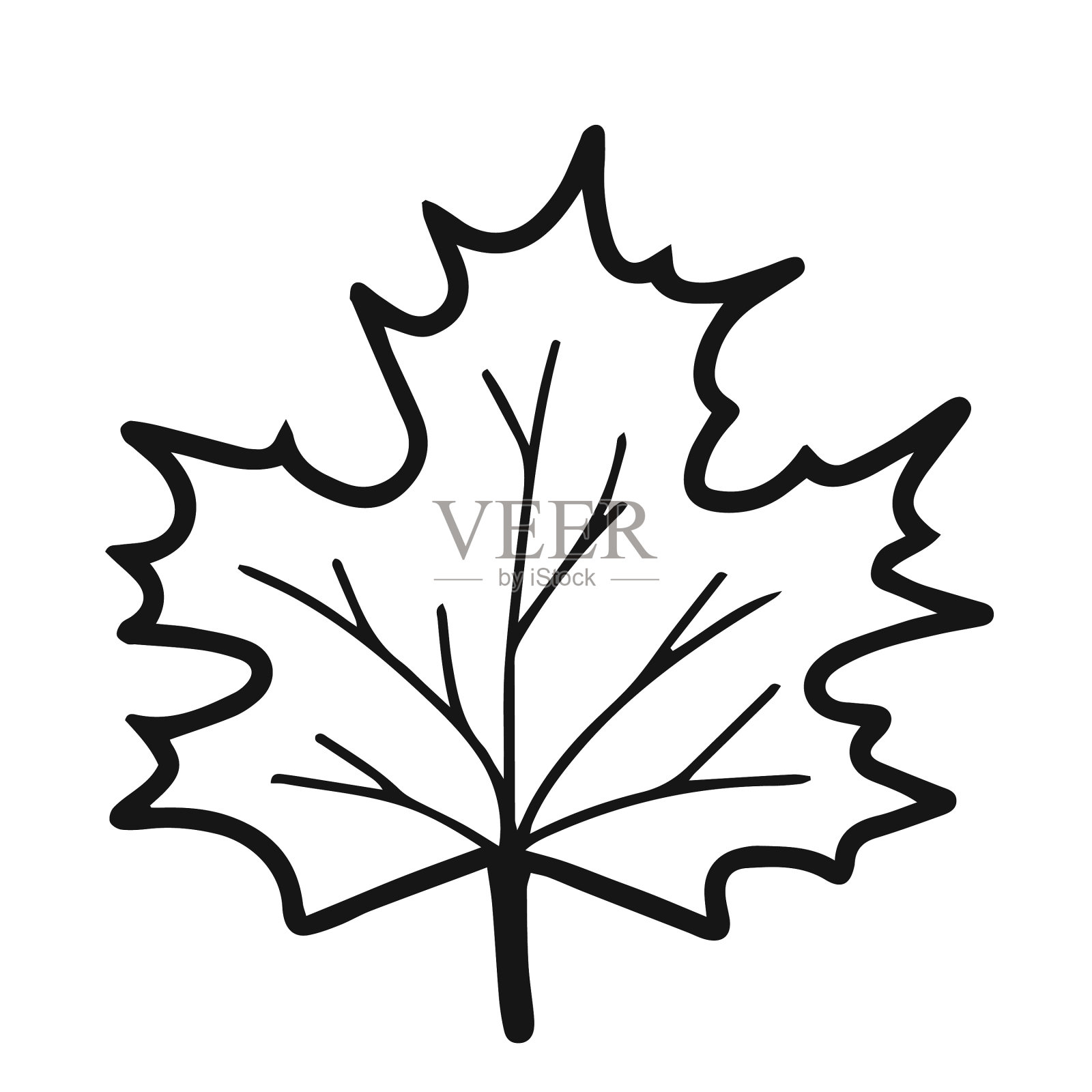 枫叶涂鸦打印背景设计元素图片