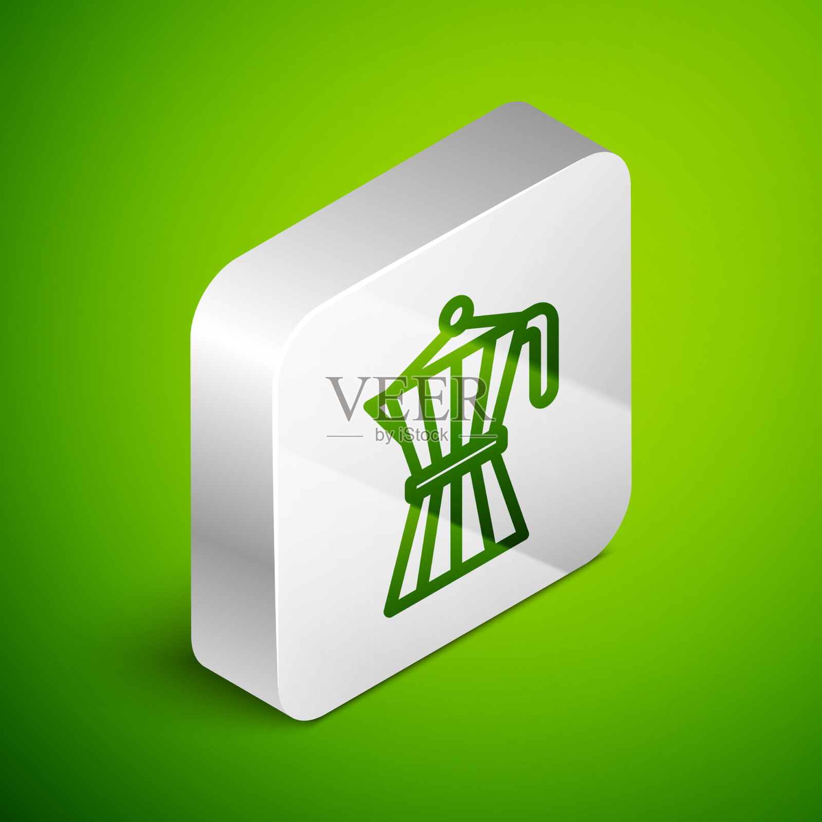 等距线咖啡机moca壶图标孤立插画图片素材