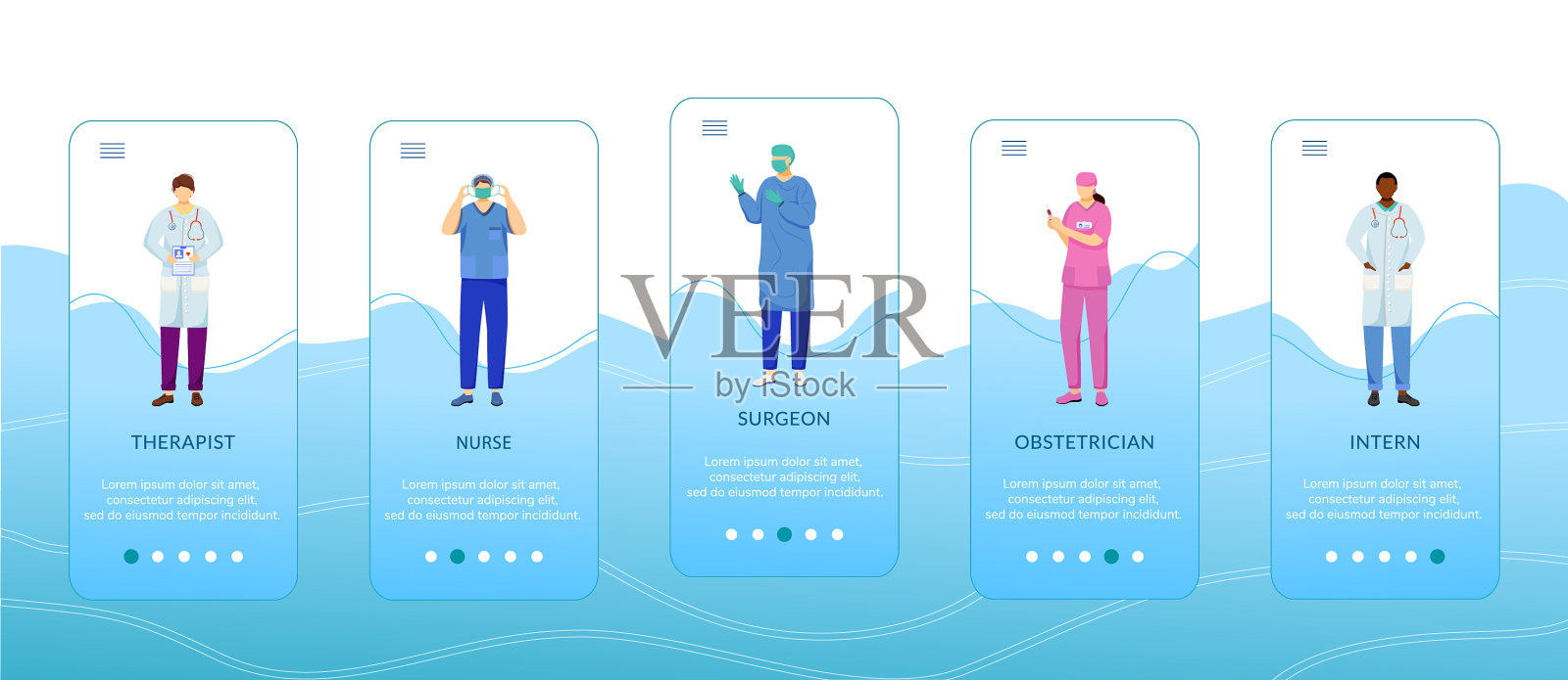 医疗专业人员使用移动应用程序设计模板素材