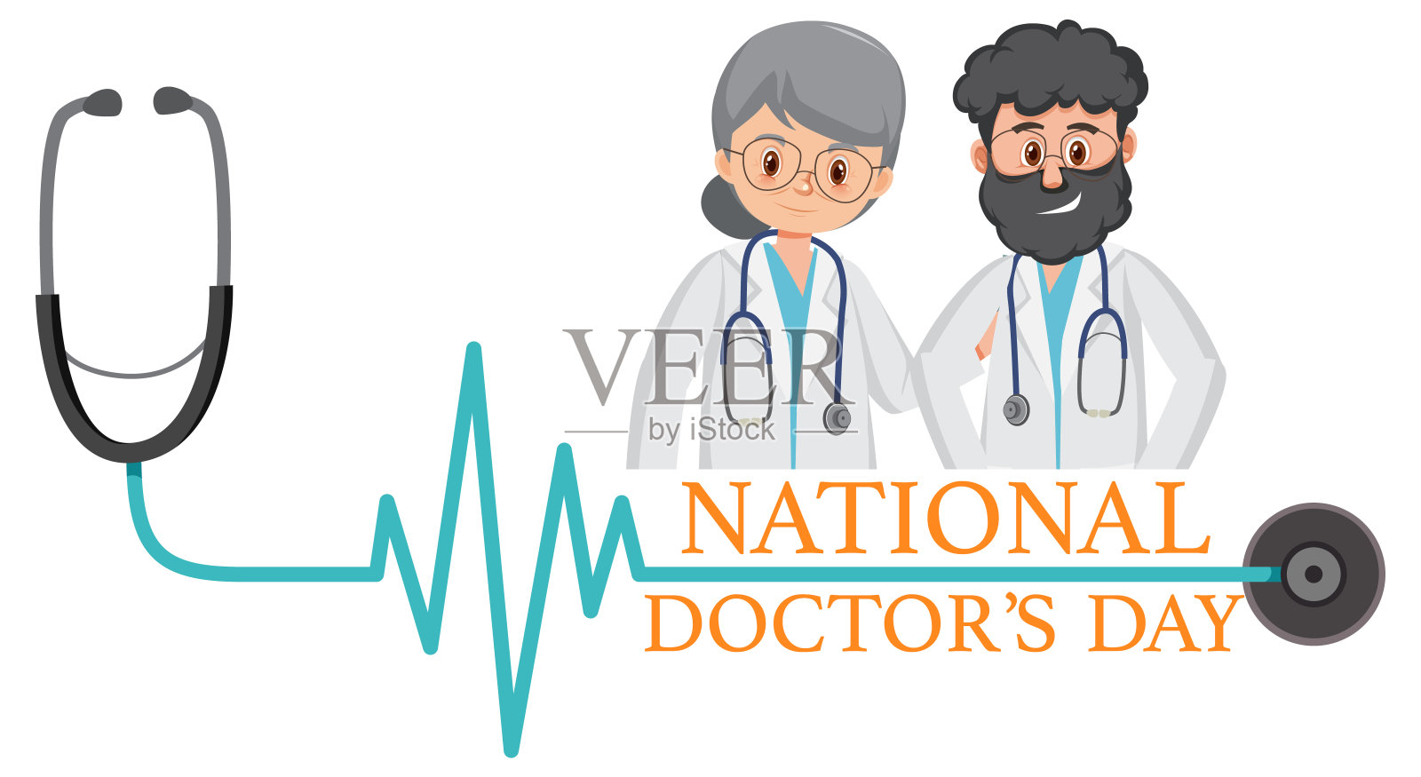 七月医生日的标志设计元素图片