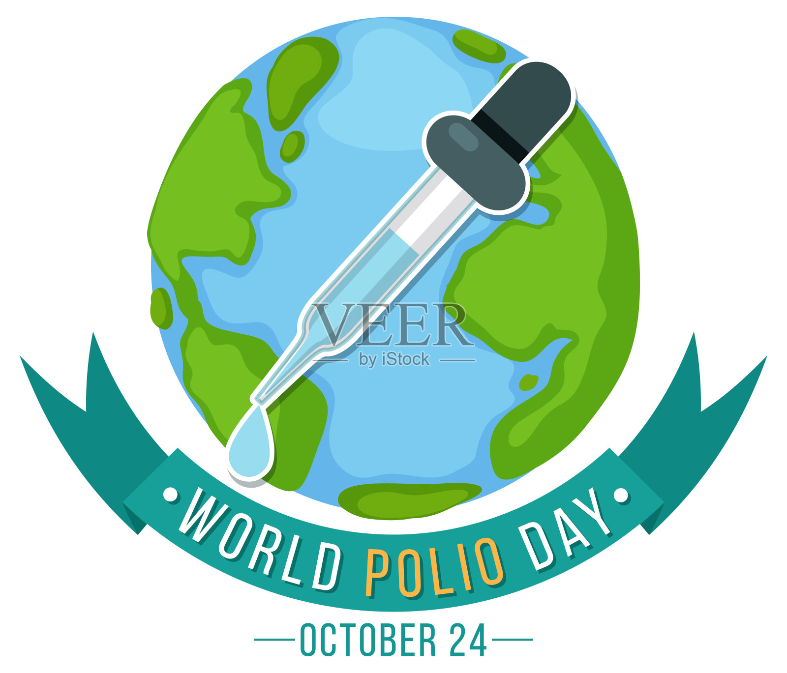 10月24日世界脊髓灰质炎日排版设计插画图片素材