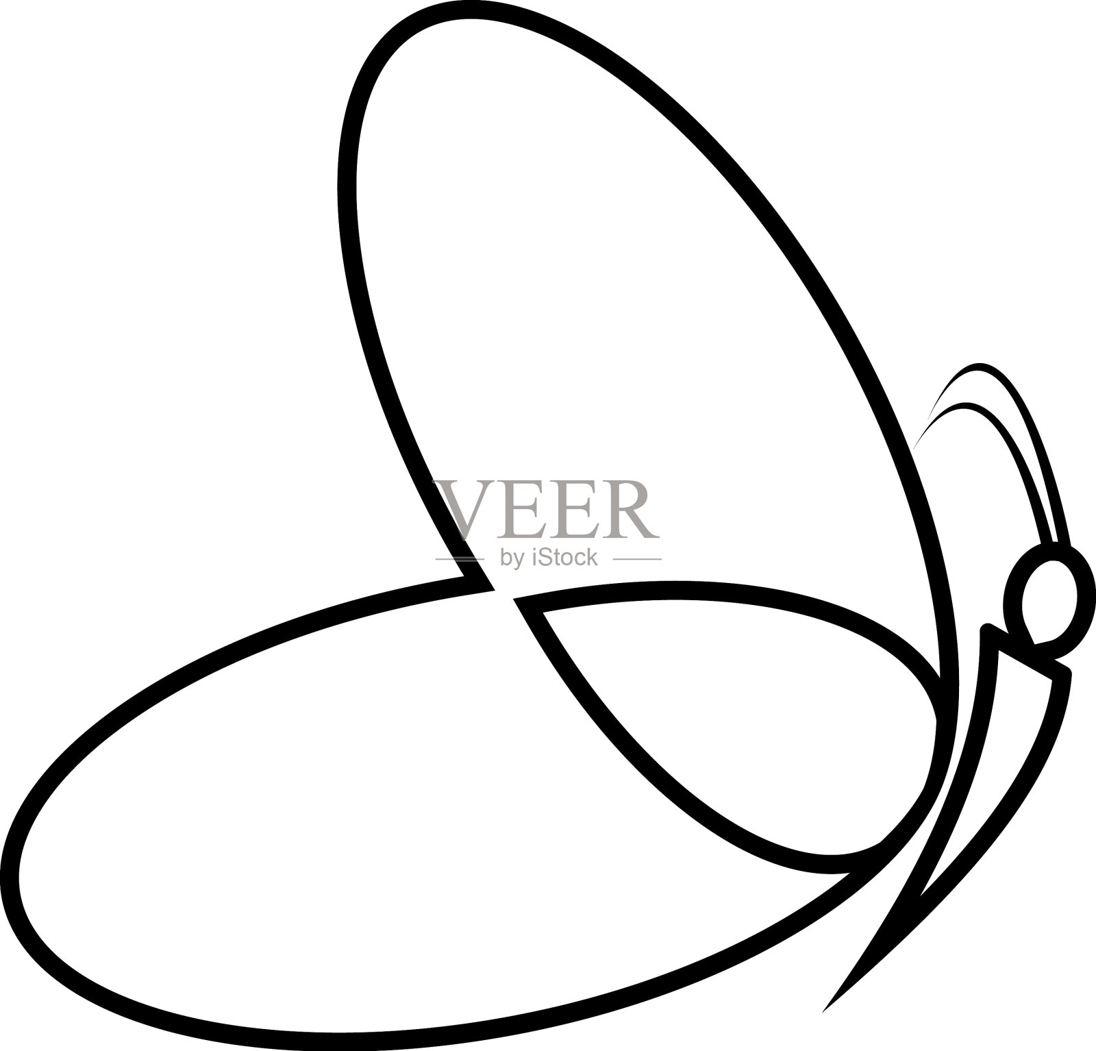 蝴蝶简约概念标志设计模板插画图片素材