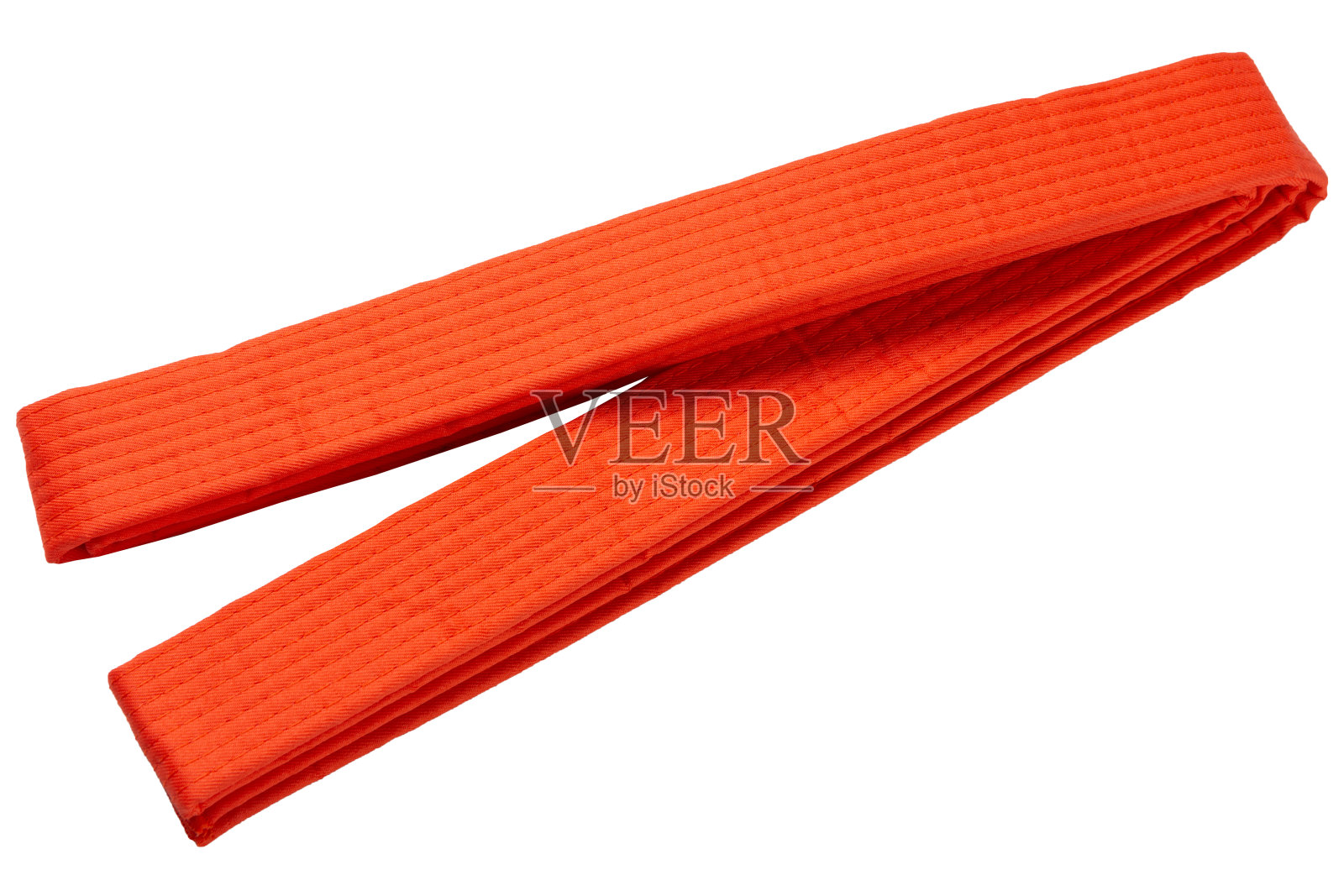 橙色腰带代表和服,武术,白色背景照片摄影图片