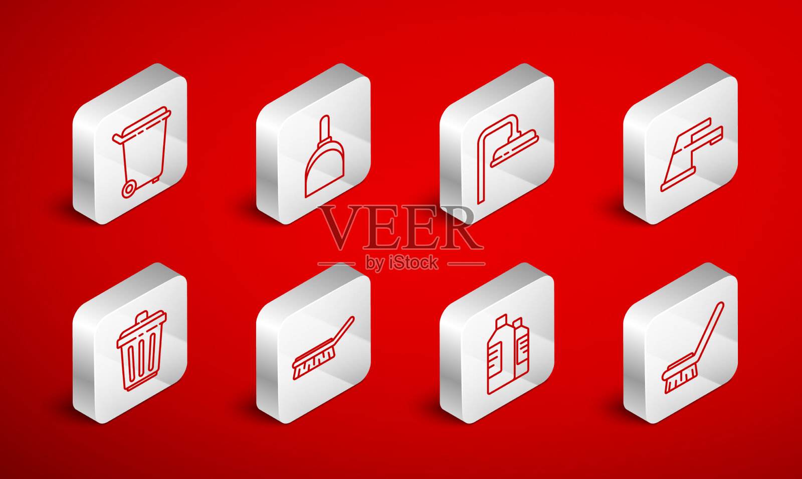 设置线刷清洗畚箕喷头图标素材