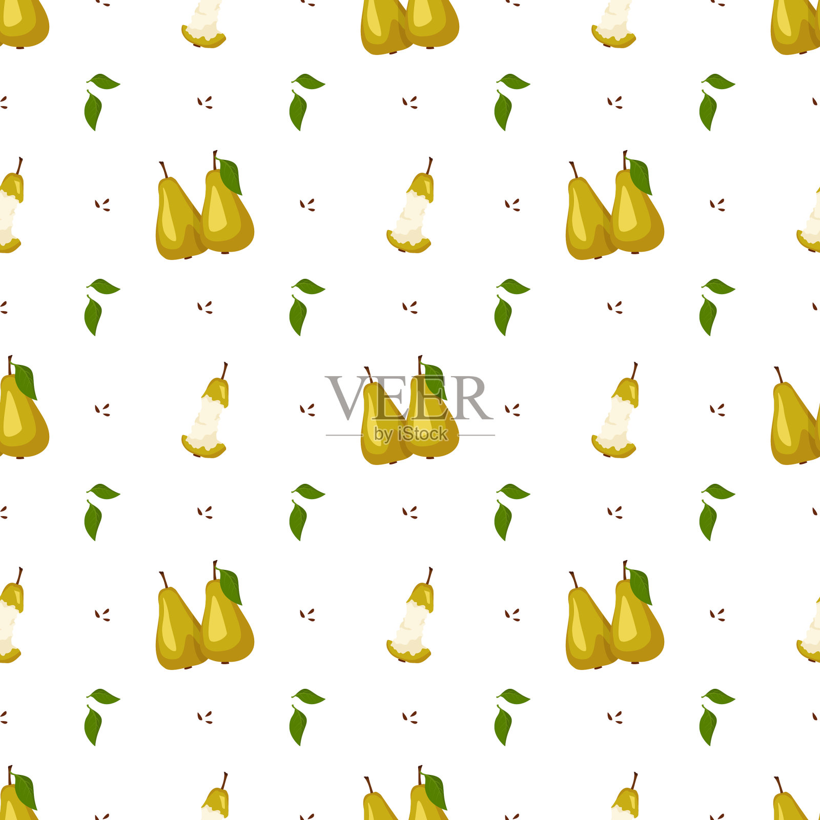 无缝图案黄梨插画图片素材