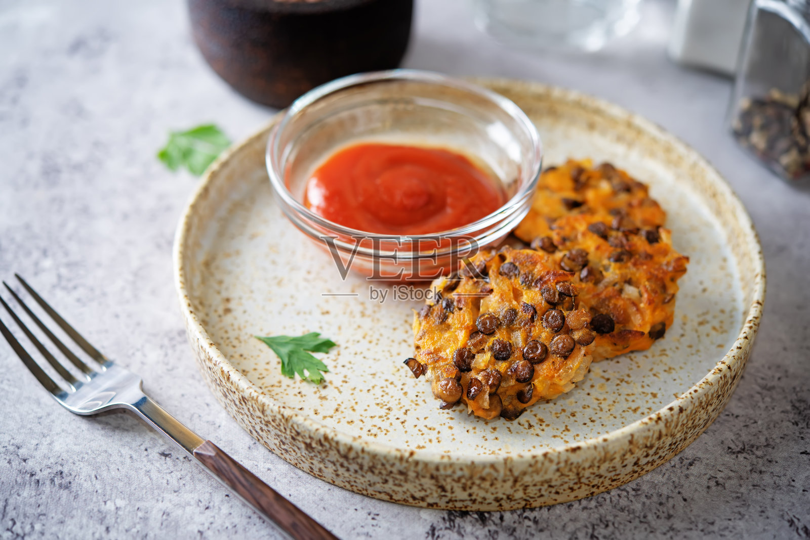 红薯小扁豆油饼照片摄影图片