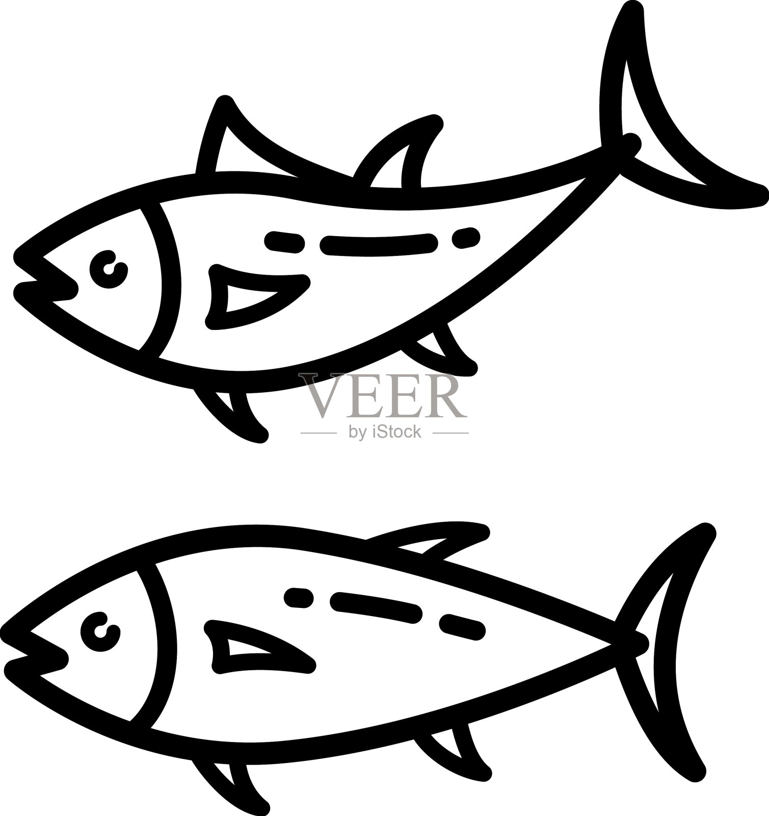 海洋鱼图标轮廓金枪鱼鱼图标为网设计元素图片