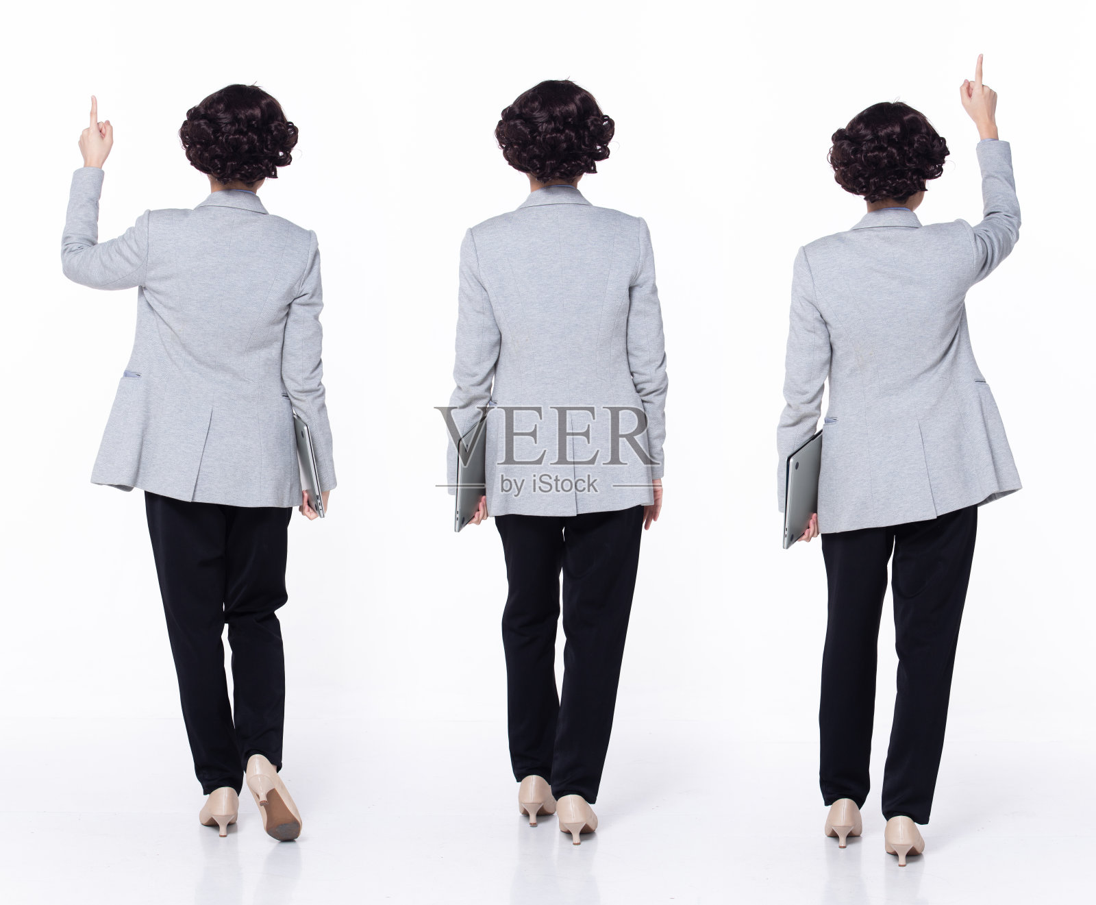 全长30 - 40亚洲女教师经理业务,指指点点在空中照片摄影图片