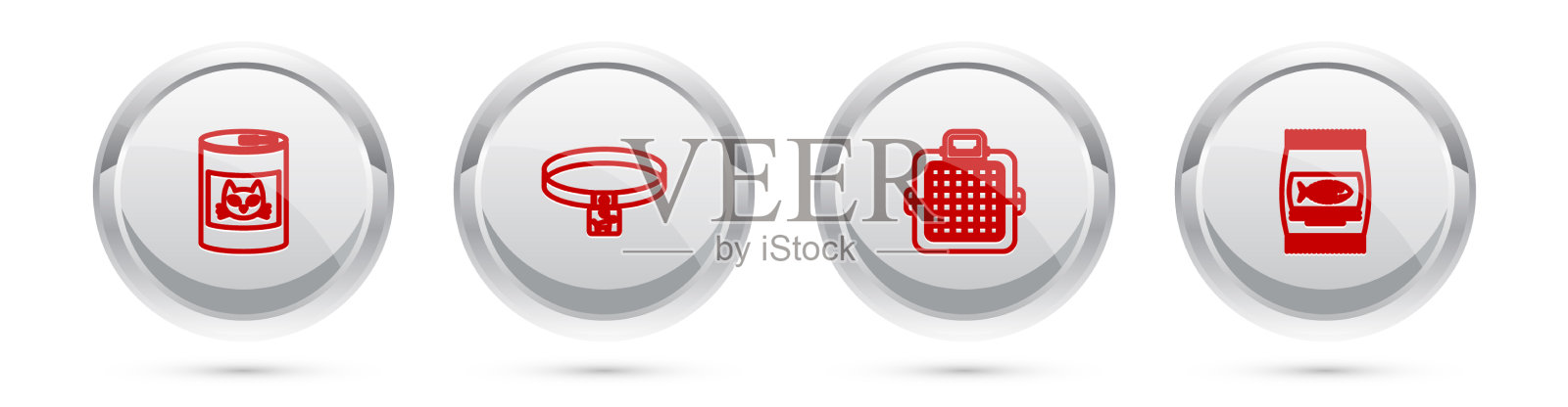 系猫狗项圈宠物罐头食品图标素材