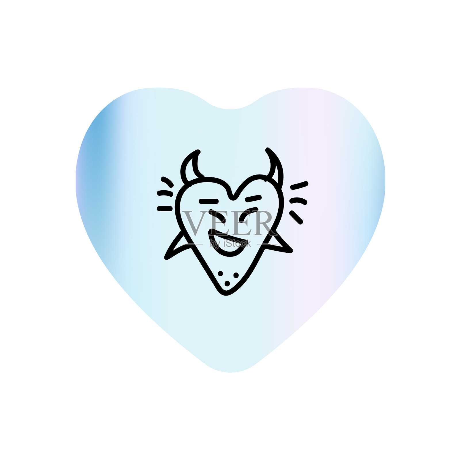 情人节涂鸦图标飞恶魔微笑设计元素图片