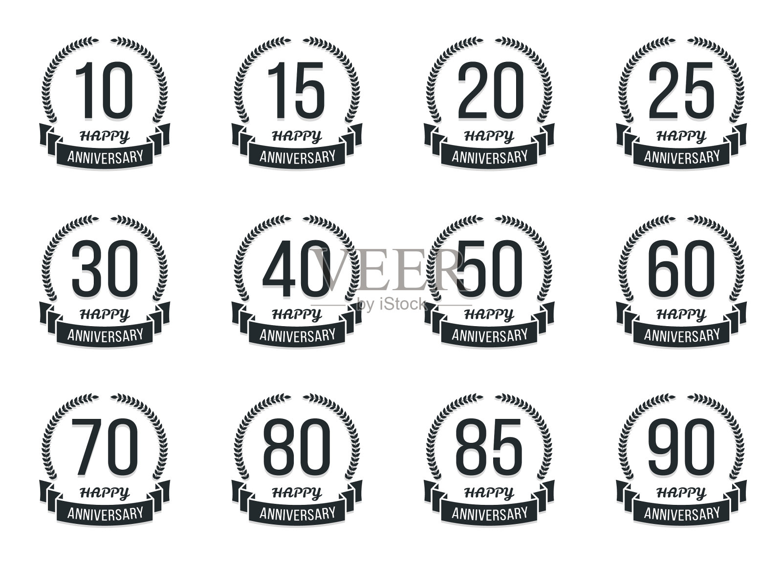 周年纪念徽章插画图片素材