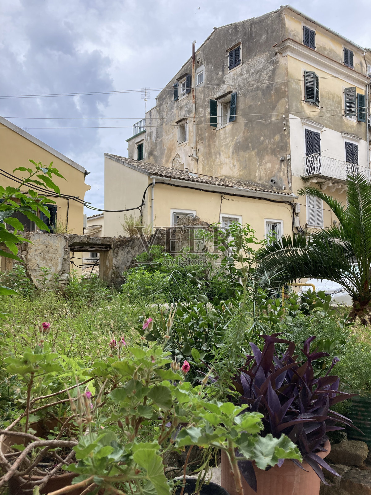 希腊-科富-科富镇-科富老城的小街道照片摄影图片