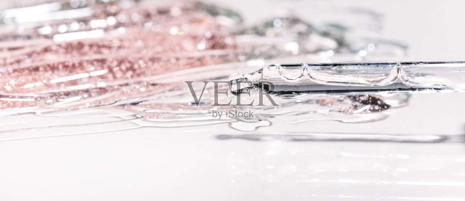 美容精华凝胶质地清透护肤霜照片摄影图片