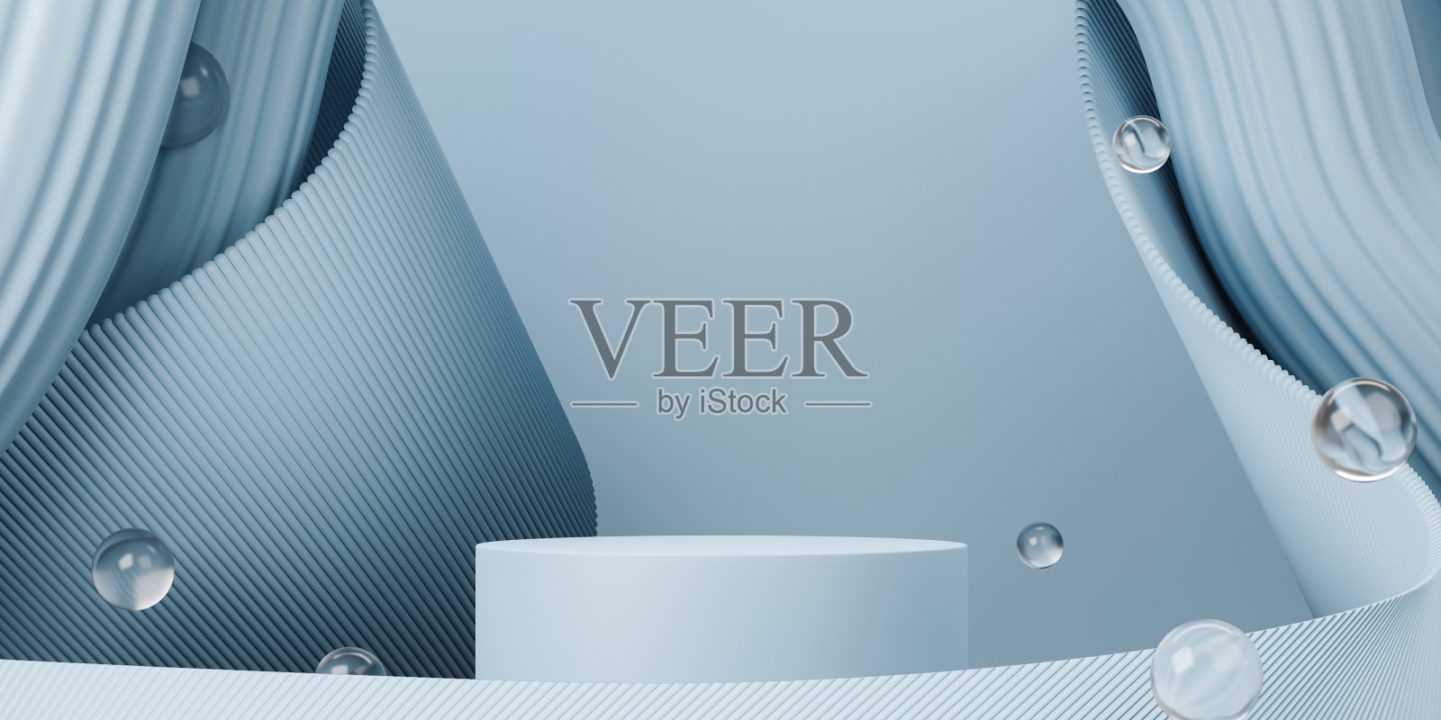 3d渲染空圆柱体平台。照片摄影图片