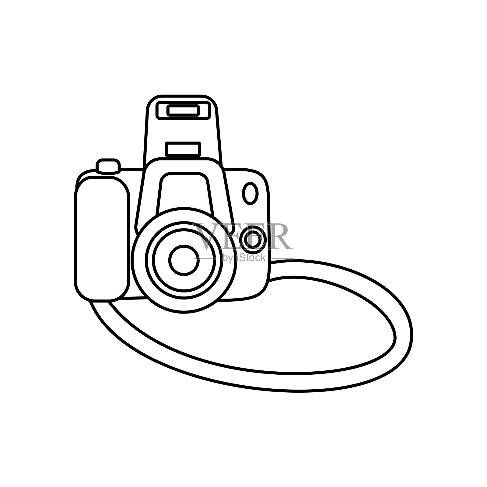 照片相机图标轮廓矢量插图图标素材