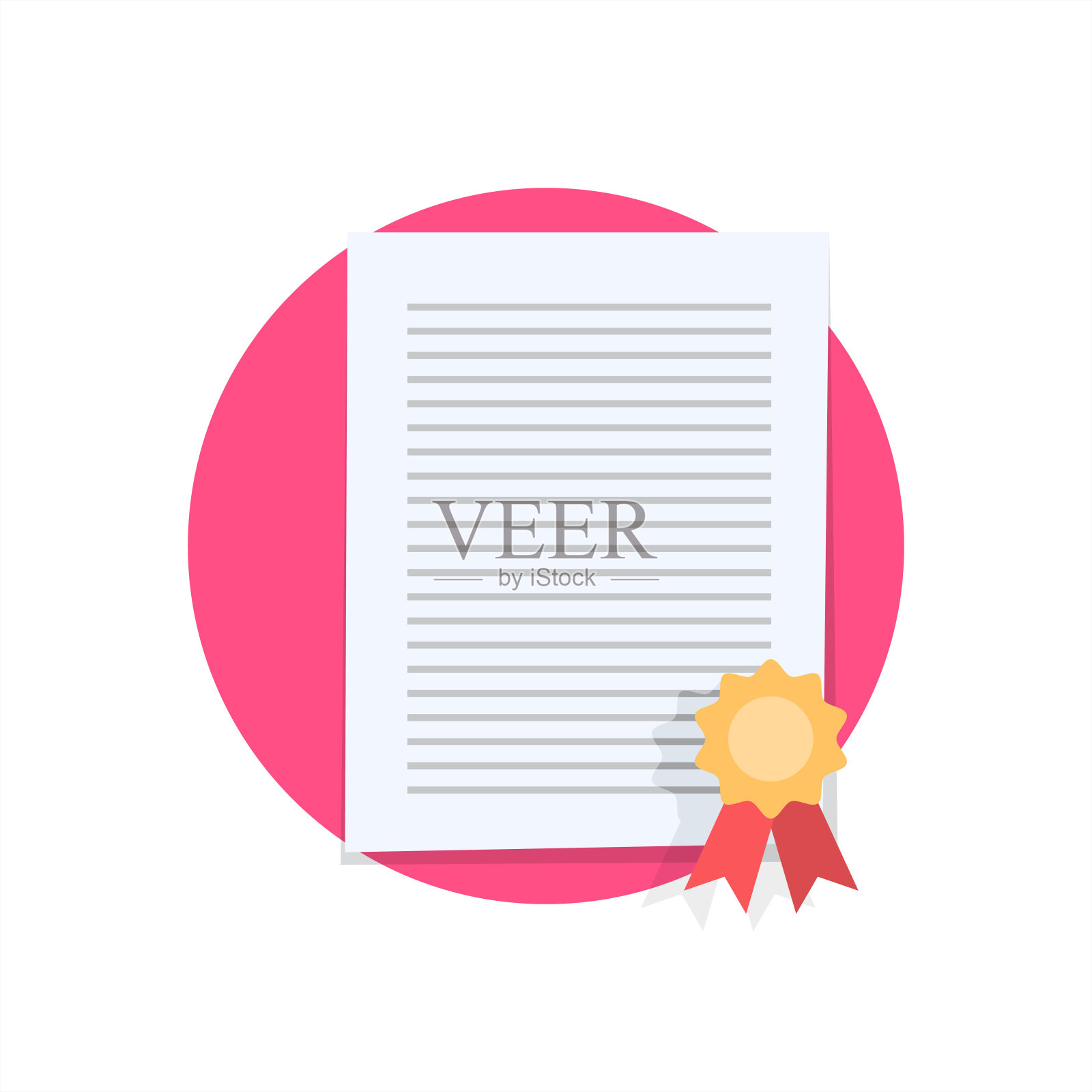 学位证书文凭图标圆背景插画图片素材