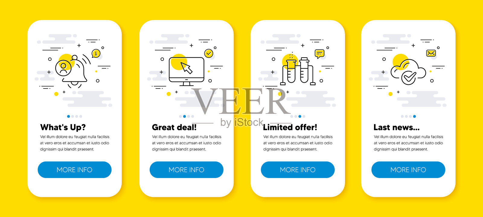 一套互联网化学烧杯和用户图标素材