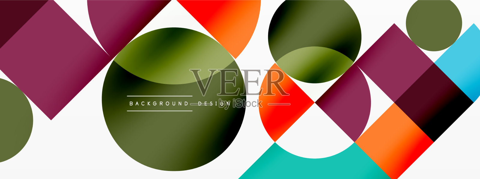 美丽的抽象背景圆圈三角形插画图片素材