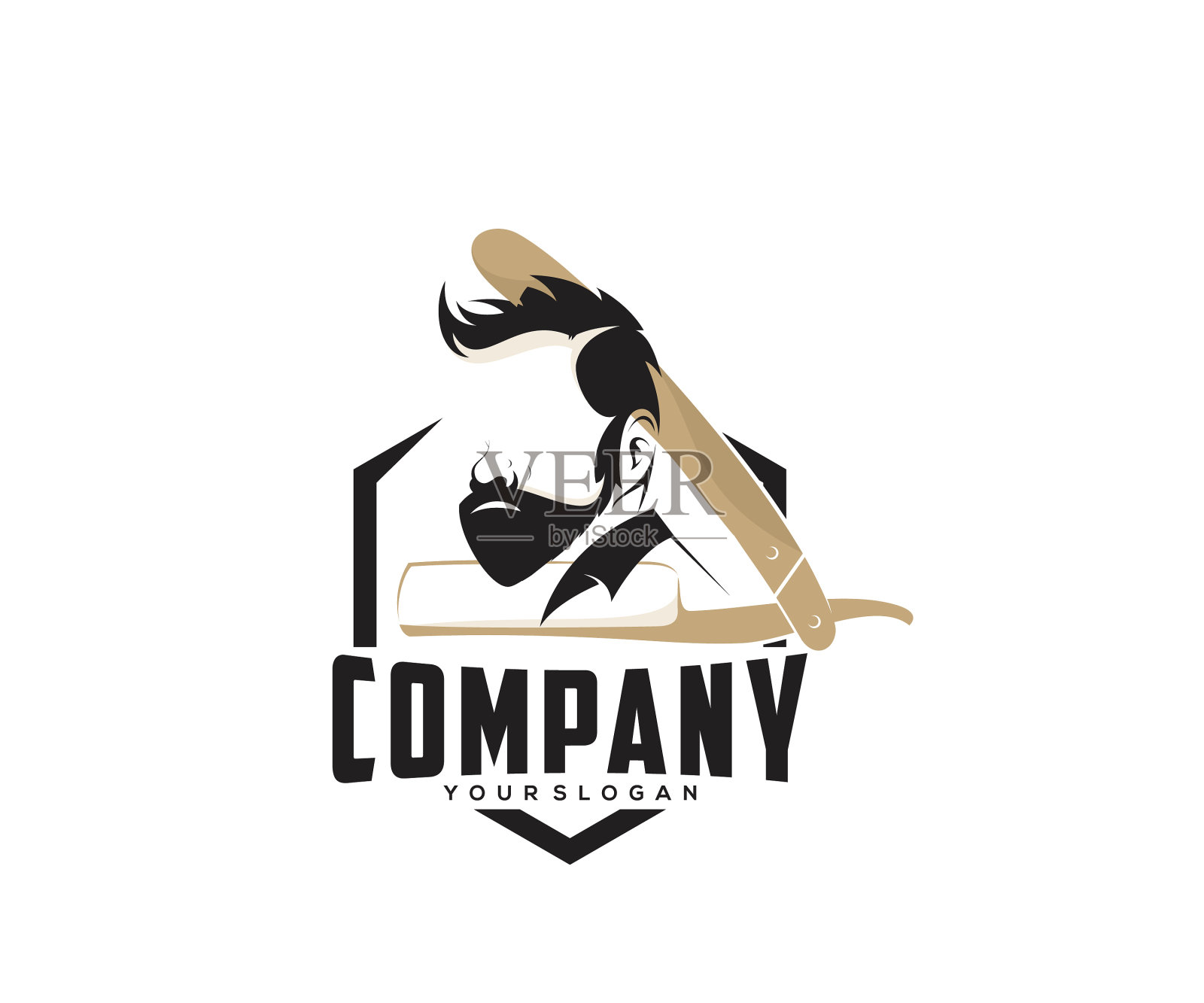 图标轮廓理发店插画图片素材