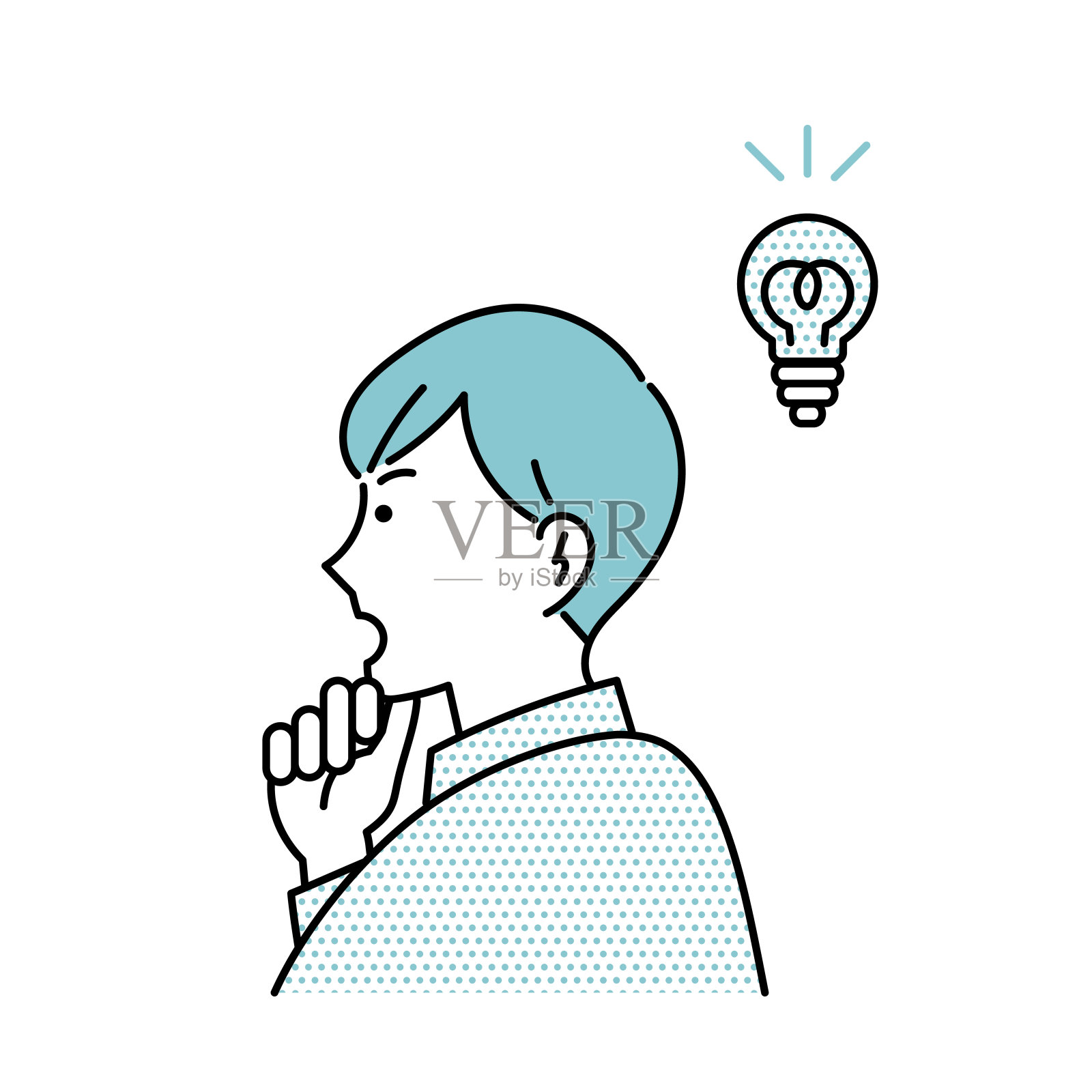 一个男人想出了一个主意插画图片素材