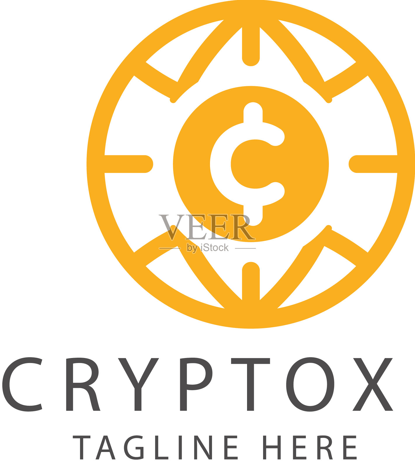 比特币加密货币标志插画图片素材