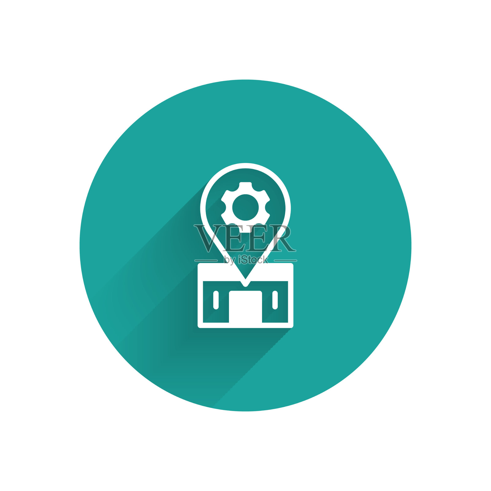 白色自行车维修服务图标孤立与插画图片素材