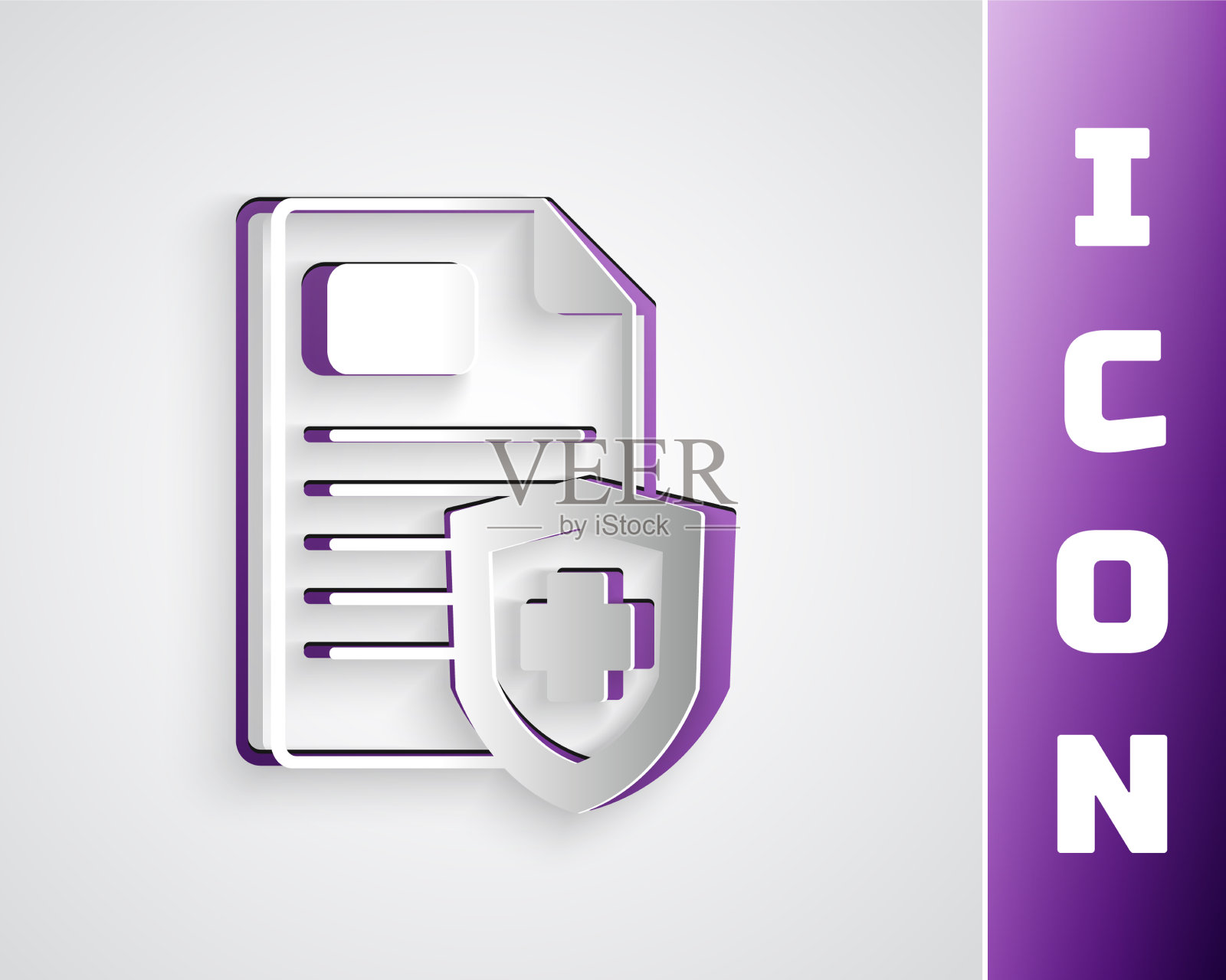 有临床记录的剪纸医学剪贴板插画图片素材