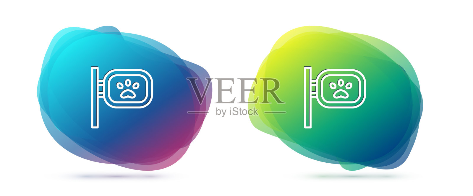 设定线宠物美容图标孤立在白色图标素材