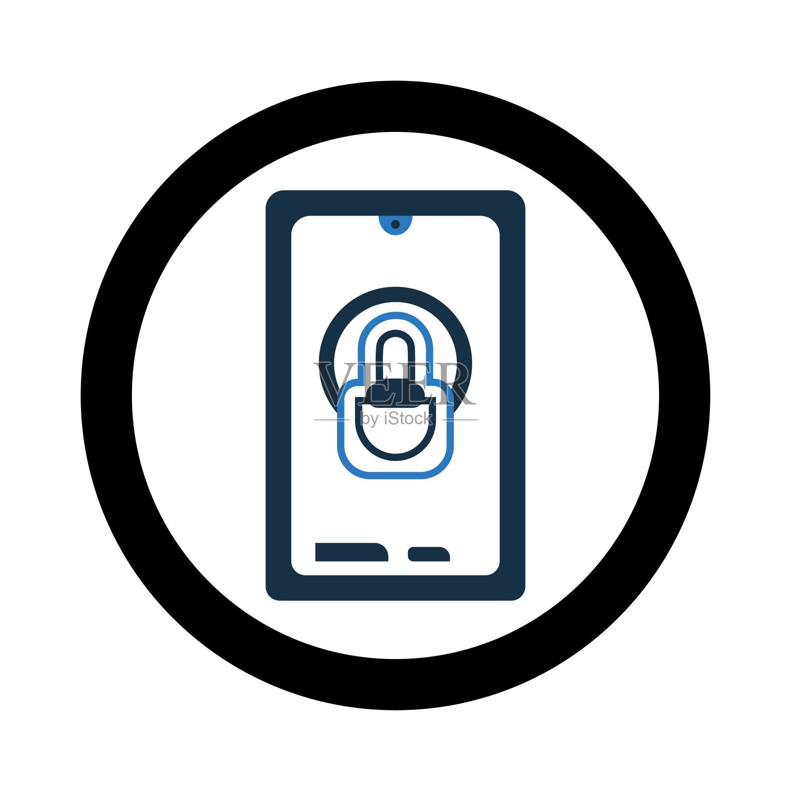 智能手机和锁图标图标素材