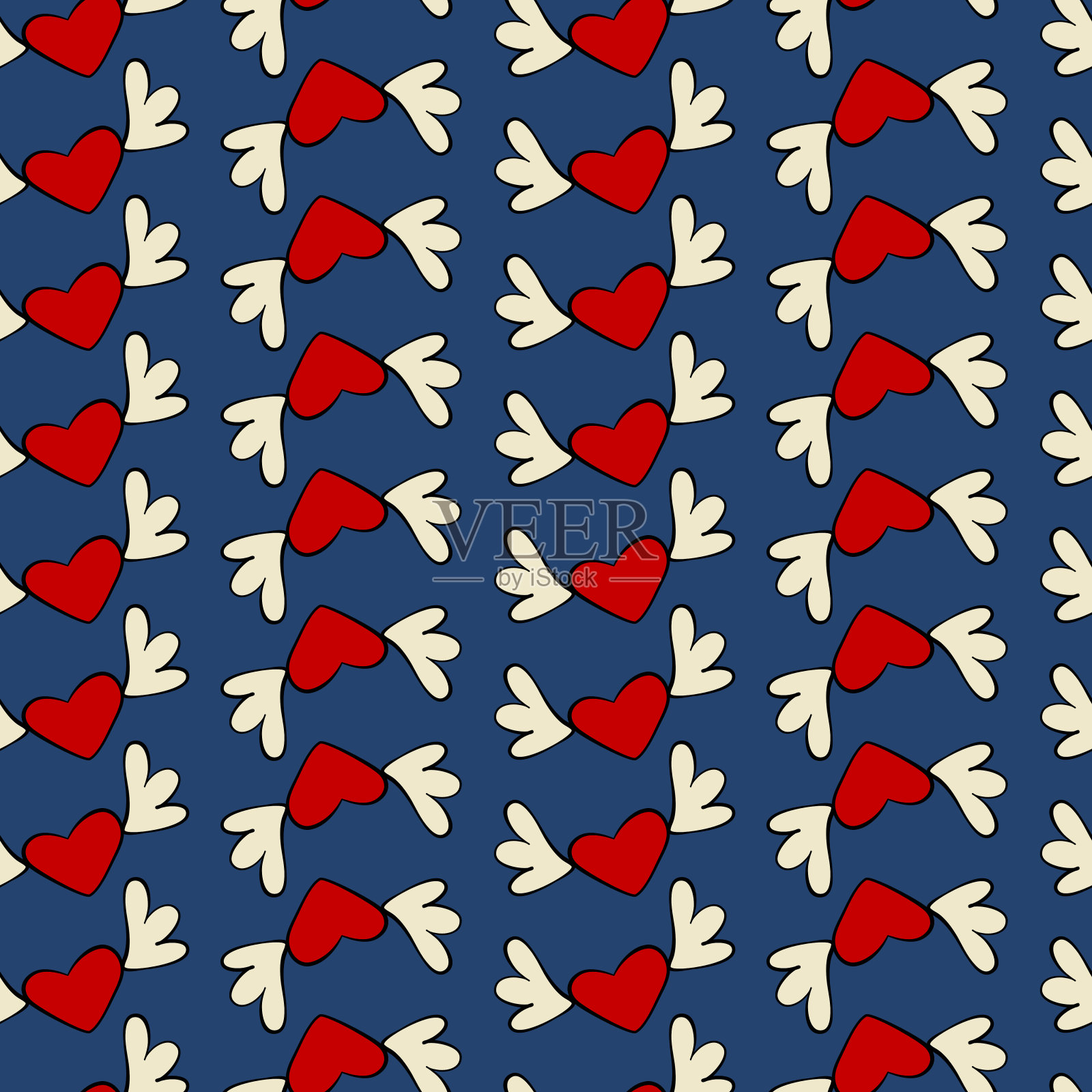 矢量爱情符号图案,搭配时尚心型插画图片素材