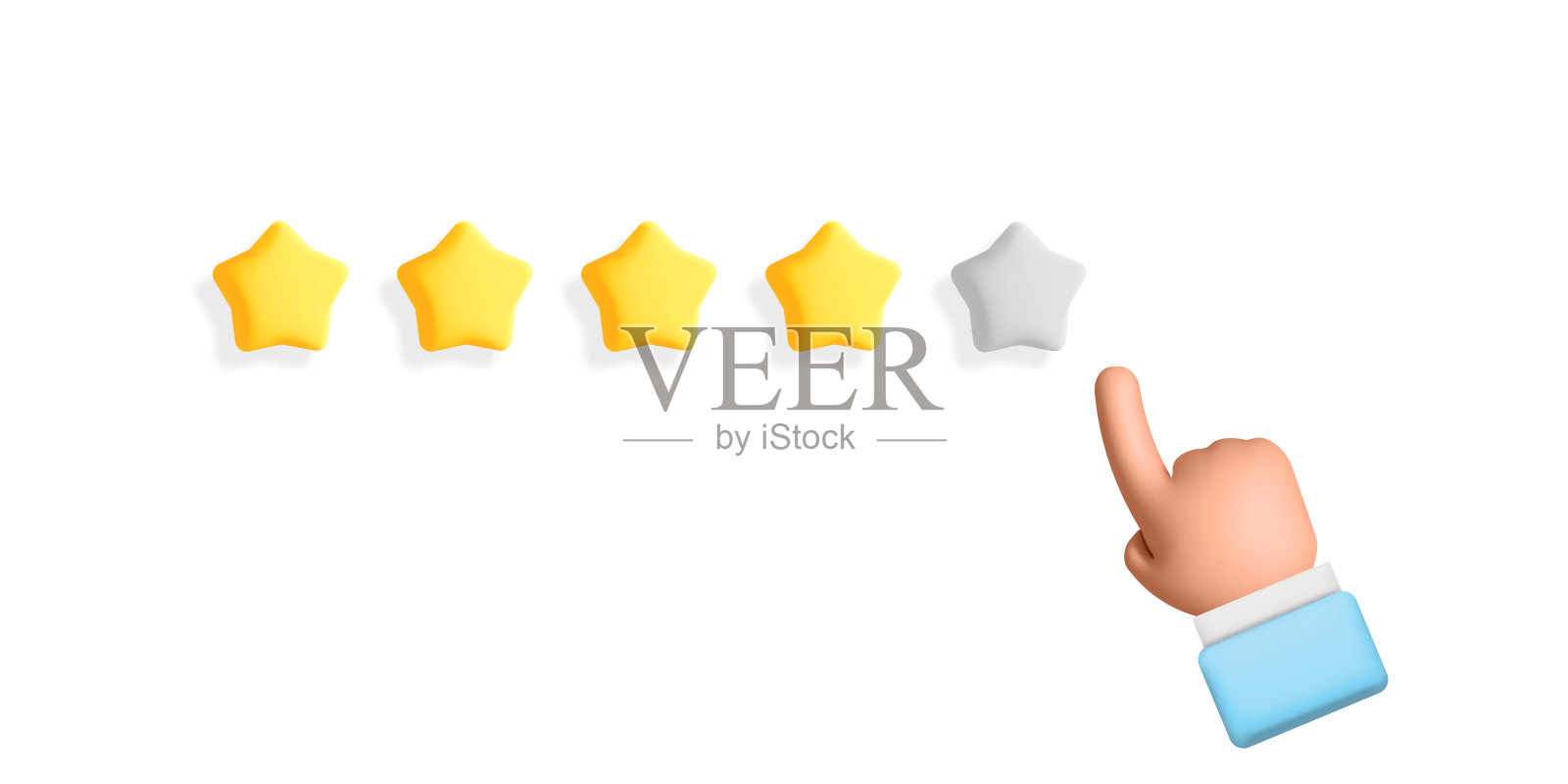 3d矢量指针指向黄色星星评级表格。股票插图插画图片素材