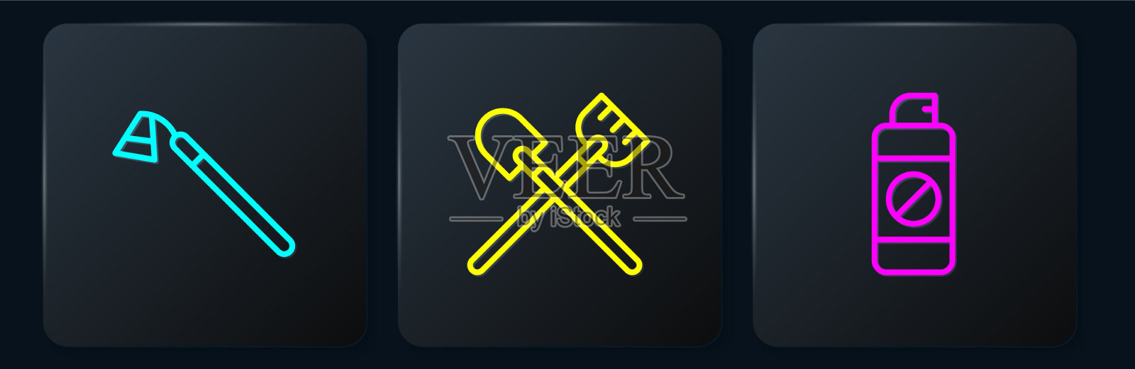 设置一线花园锄头喷雾器,用于施肥和施肥图标素材