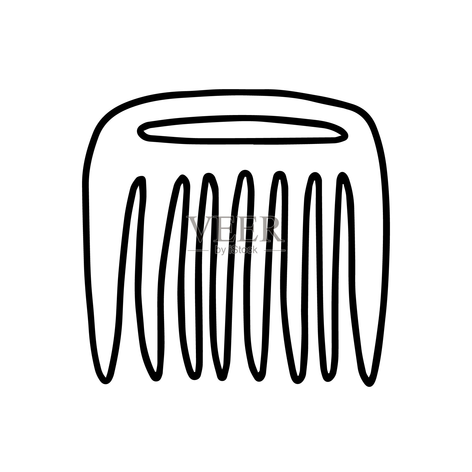 涂鸦头发梳矢量分离插画图片素材