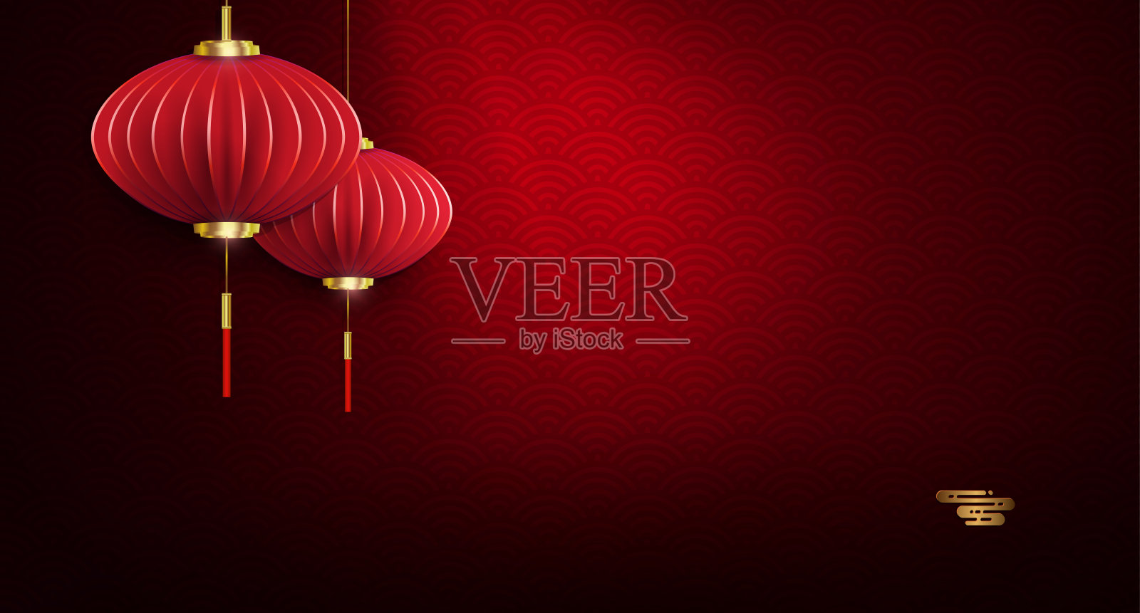 深红色的纹理插图与气球在纸艺术风格插画图片素材