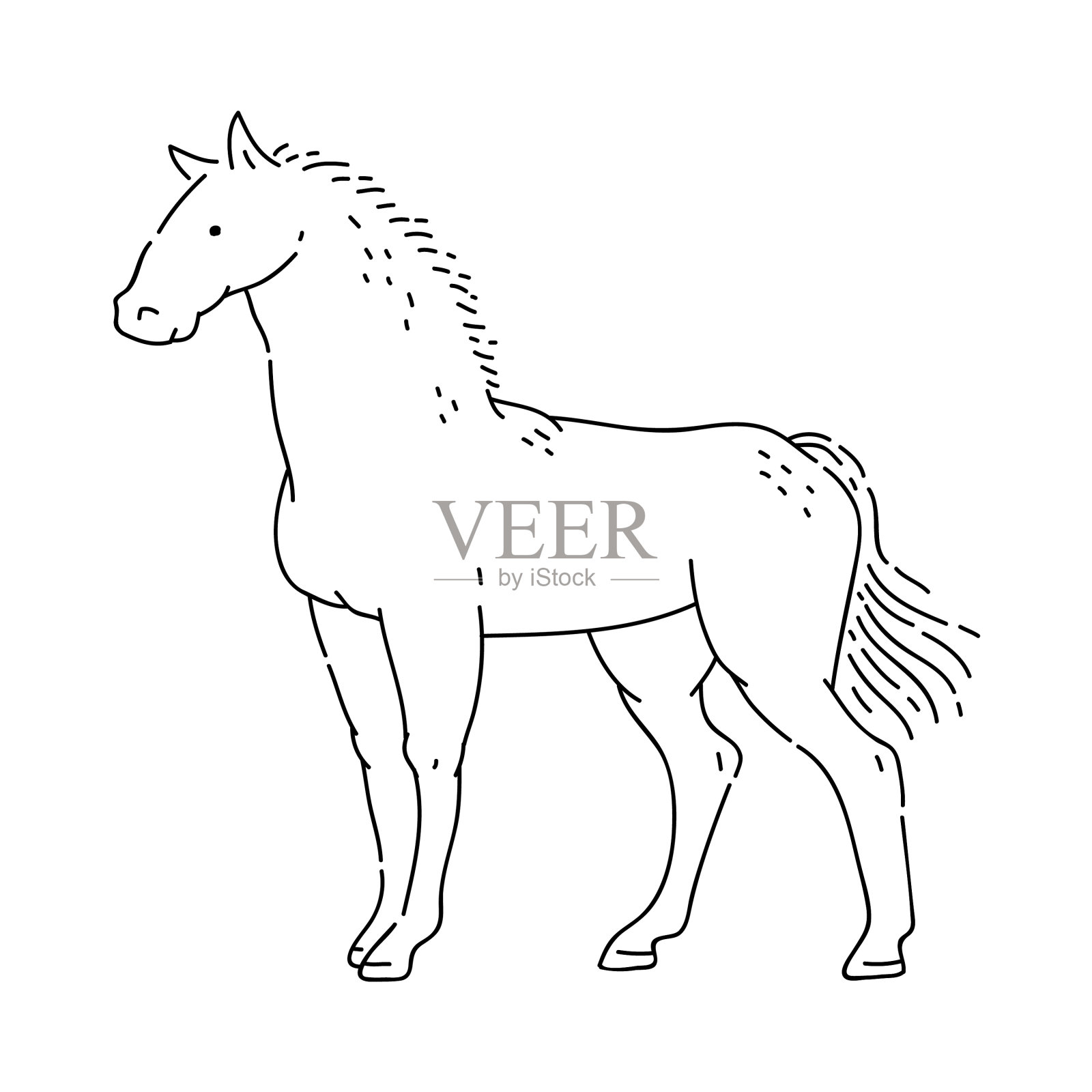 东方占星术的马涂鸦动物设计元素图片